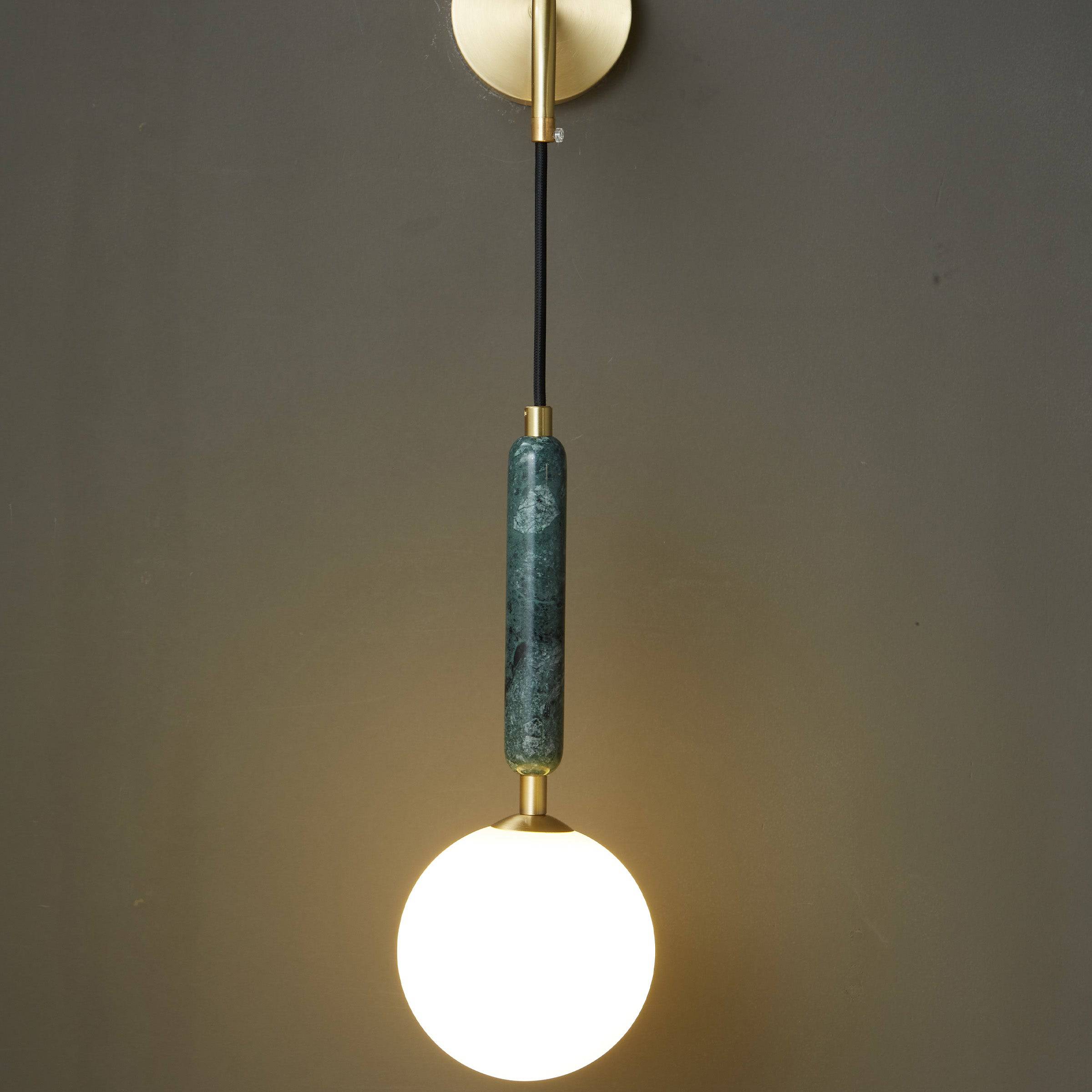 Green Marble Wall Lamp 6605-Gn -  Wall Lamps - ebarza Furniture UAE | Shop Modern Furniture in Abu Dhabi & Dubai - مفروشات ايبازرا في الامارات | تسوق اثاث عصري وديكورات مميزة في دبي وابوظبي