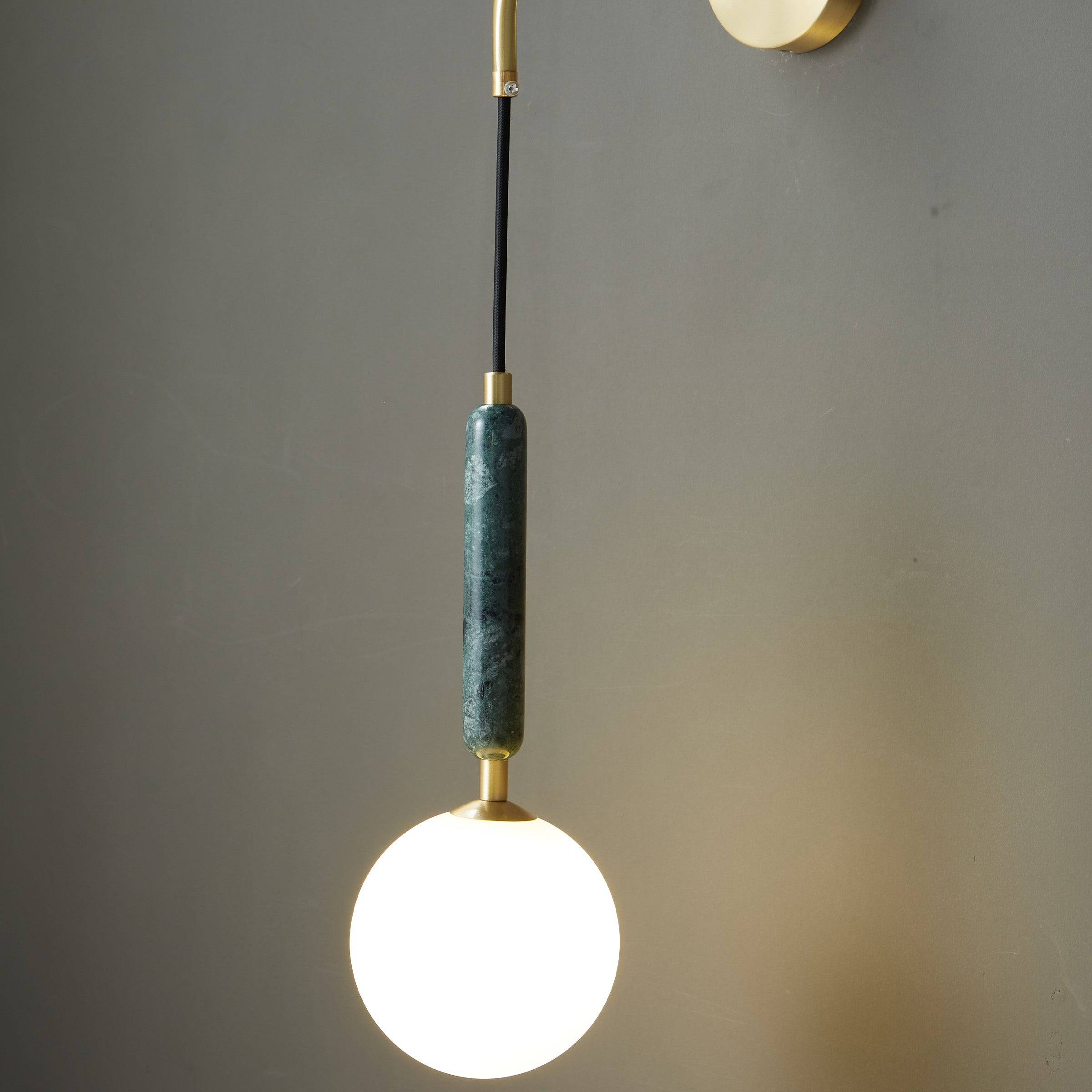 Green Marble Wall Lamp 6605-Gn -  Wall Lamps - ebarza Furniture UAE | Shop Modern Furniture in Abu Dhabi & Dubai - مفروشات ايبازرا في الامارات | تسوق اثاث عصري وديكورات مميزة في دبي وابوظبي