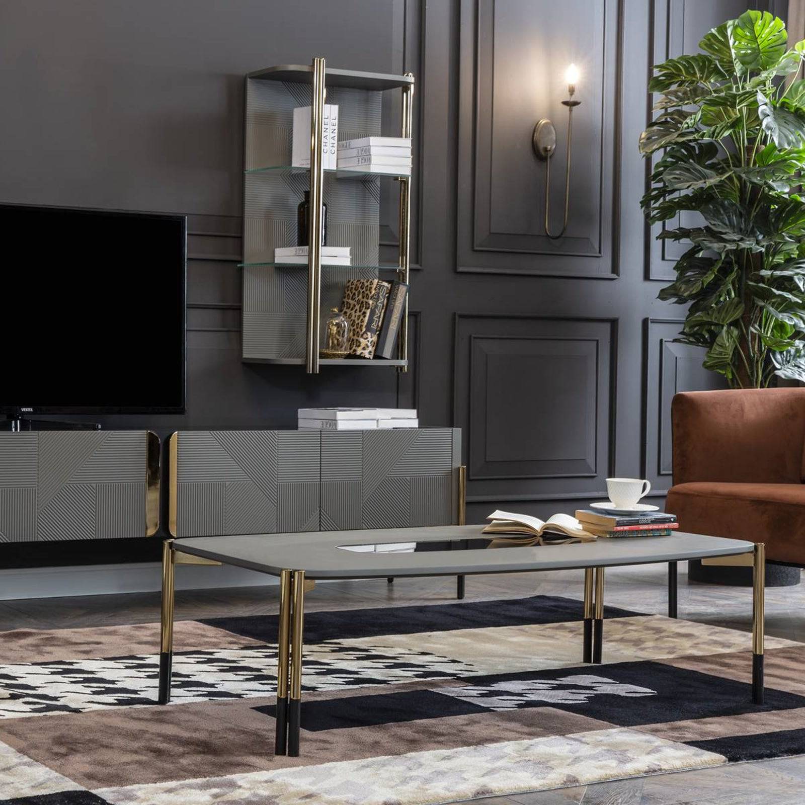 Grey Center Table Diva-006 -  Coffee Tables - ebarza Furniture UAE | Shop Modern Furniture in Abu Dhabi & Dubai - مفروشات ايبازرا في الامارات | تسوق اثاث عصري وديكورات مميزة في دبي وابوظبي
