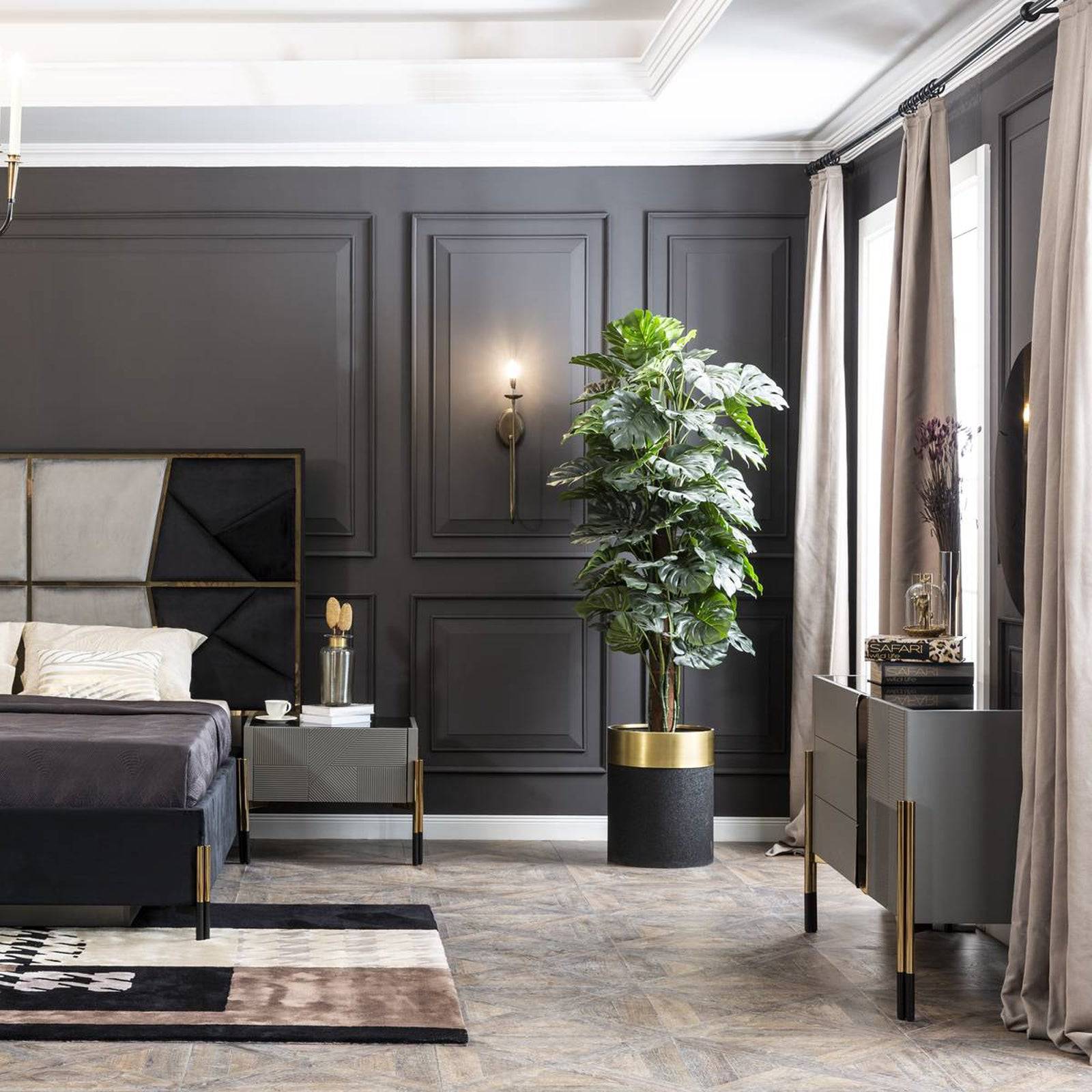 Display Item - Grey Dresser And Mirror Diva022-Dresser Nakheel -  DISPLAY ITEM - ebarza Furniture UAE | Shop Modern Furniture in Abu Dhabi & Dubai - مفروشات ايبازرا في الامارات | تسوق اثاث عصري وديكورات مميزة في دبي وابوظبي