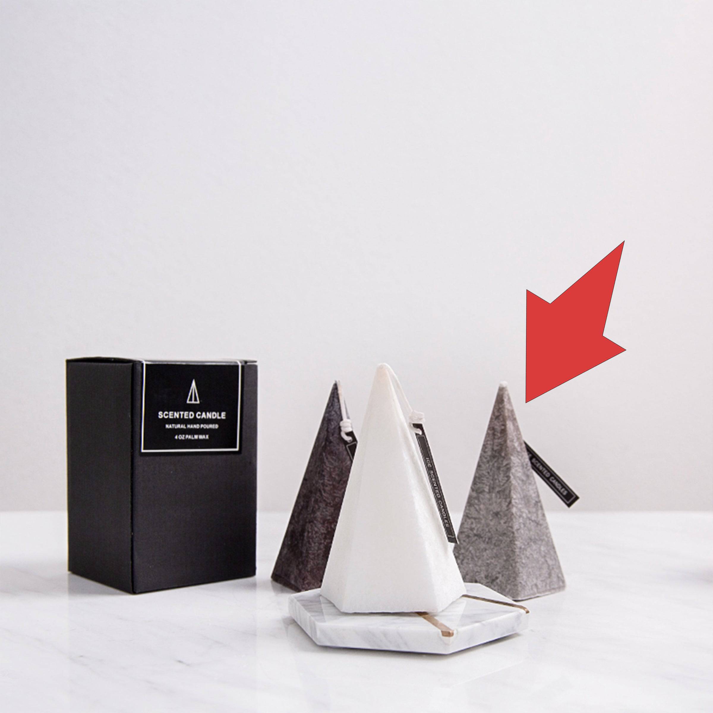 Grey Pyramid Candle Fc-Xy2001C -  Candles - ebarza Furniture UAE | Shop Modern Furniture in Abu Dhabi & Dubai - مفروشات ايبازرا في الامارات | تسوق اثاث عصري وديكورات مميزة في دبي وابوظبي