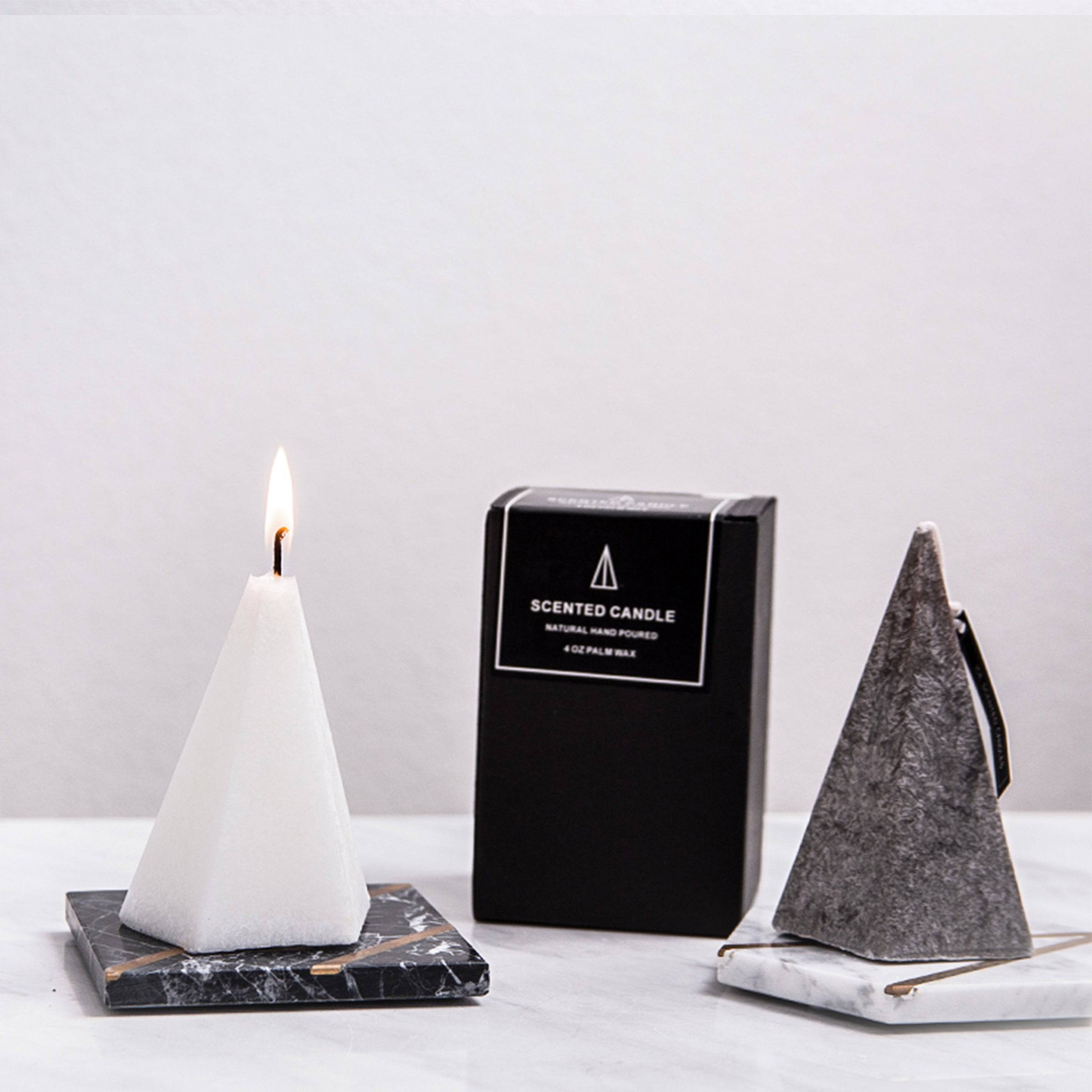 Grey Pyramid Candle Fc-Xy2001C -  Candles - ebarza Furniture UAE | Shop Modern Furniture in Abu Dhabi & Dubai - مفروشات ايبازرا في الامارات | تسوق اثاث عصري وديكورات مميزة في دبي وابوظبي