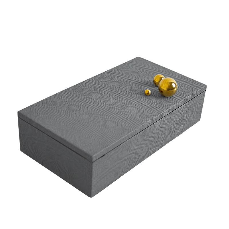 Grey Rectangle & Metal Ball  Box Fb-Pg2009B -  Decorative Boxes - ebarza Furniture UAE | Shop Modern Furniture in Abu Dhabi & Dubai - مفروشات ايبازرا في الامارات | تسوق اثاث عصري وديكورات مميزة في دبي وابوظبي