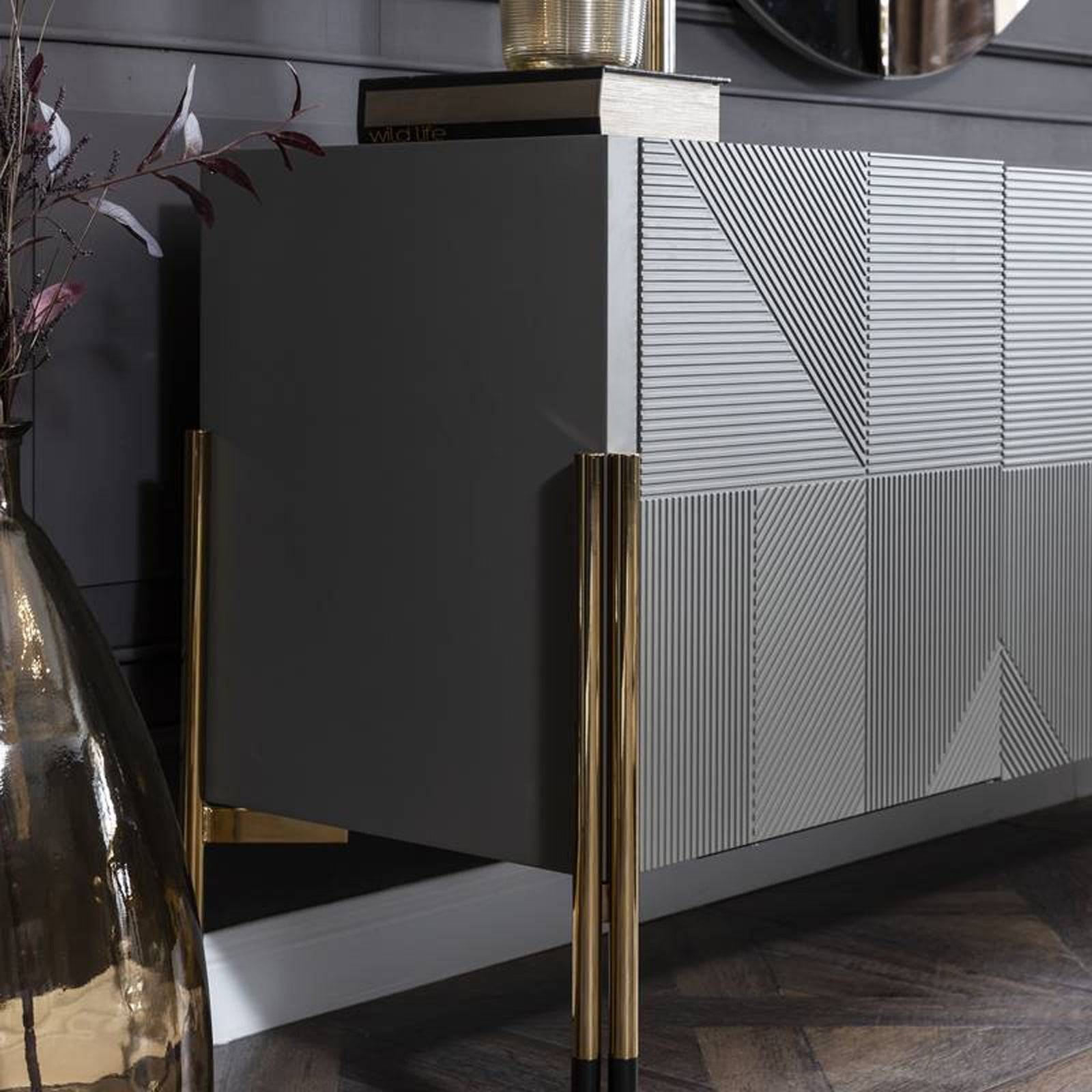 Grey Sideboard  Diva099-Cons -  Sideboards - ebarza Furniture UAE | Shop Modern Furniture in Abu Dhabi & Dubai - مفروشات ايبازرا في الامارات | تسوق اثاث عصري وديكورات مميزة في دبي وابوظبي