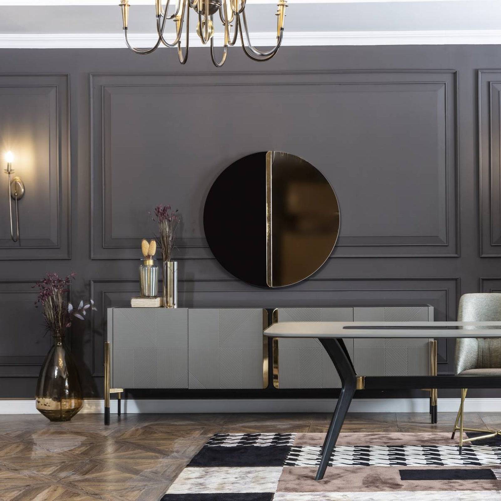Grey Sideboard  Diva099-Cons -  Sideboards - ebarza Furniture UAE | Shop Modern Furniture in Abu Dhabi & Dubai - مفروشات ايبازرا في الامارات | تسوق اثاث عصري وديكورات مميزة في دبي وابوظبي