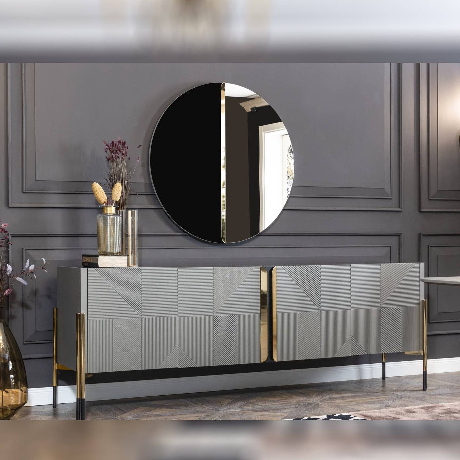 Grey Sideboard  Diva099-Cons -  Sideboards - ebarza Furniture UAE | Shop Modern Furniture in Abu Dhabi & Dubai - مفروشات ايبازرا في الامارات | تسوق اثاث عصري وديكورات مميزة في دبي وابوظبي