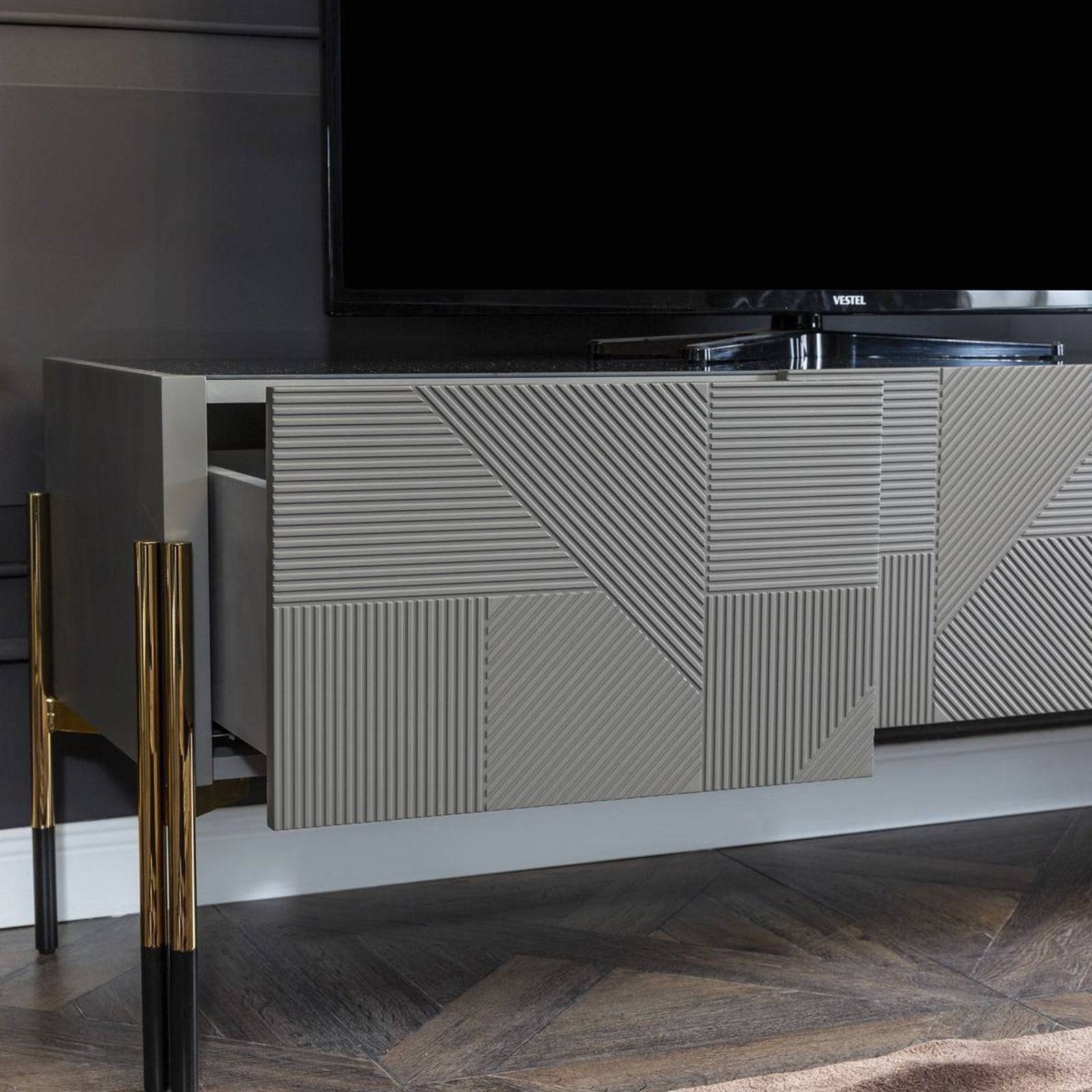 Grey Tv Unit Diva228 -  TV Units - ebarza Furniture UAE | Shop Modern Furniture in Abu Dhabi & Dubai - مفروشات ايبازرا في الامارات | تسوق اثاث عصري وديكورات مميزة في دبي وابوظبي