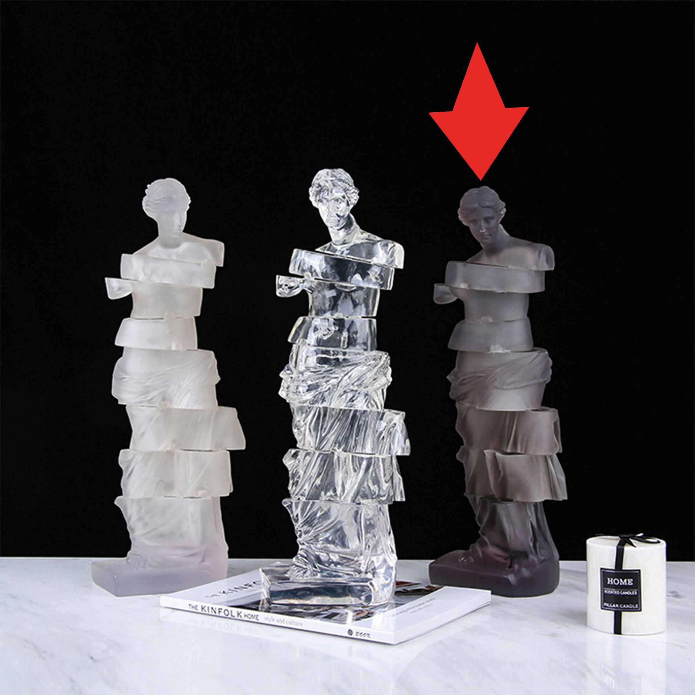 Grey Venus Sculpture Fb-Sz2012B -  Home Decor Figurines - ebarza Furniture UAE | Shop Modern Furniture in Abu Dhabi & Dubai - مفروشات ايبازرا في الامارات | تسوق اثاث عصري وديكورات مميزة في دبي وابوظبي