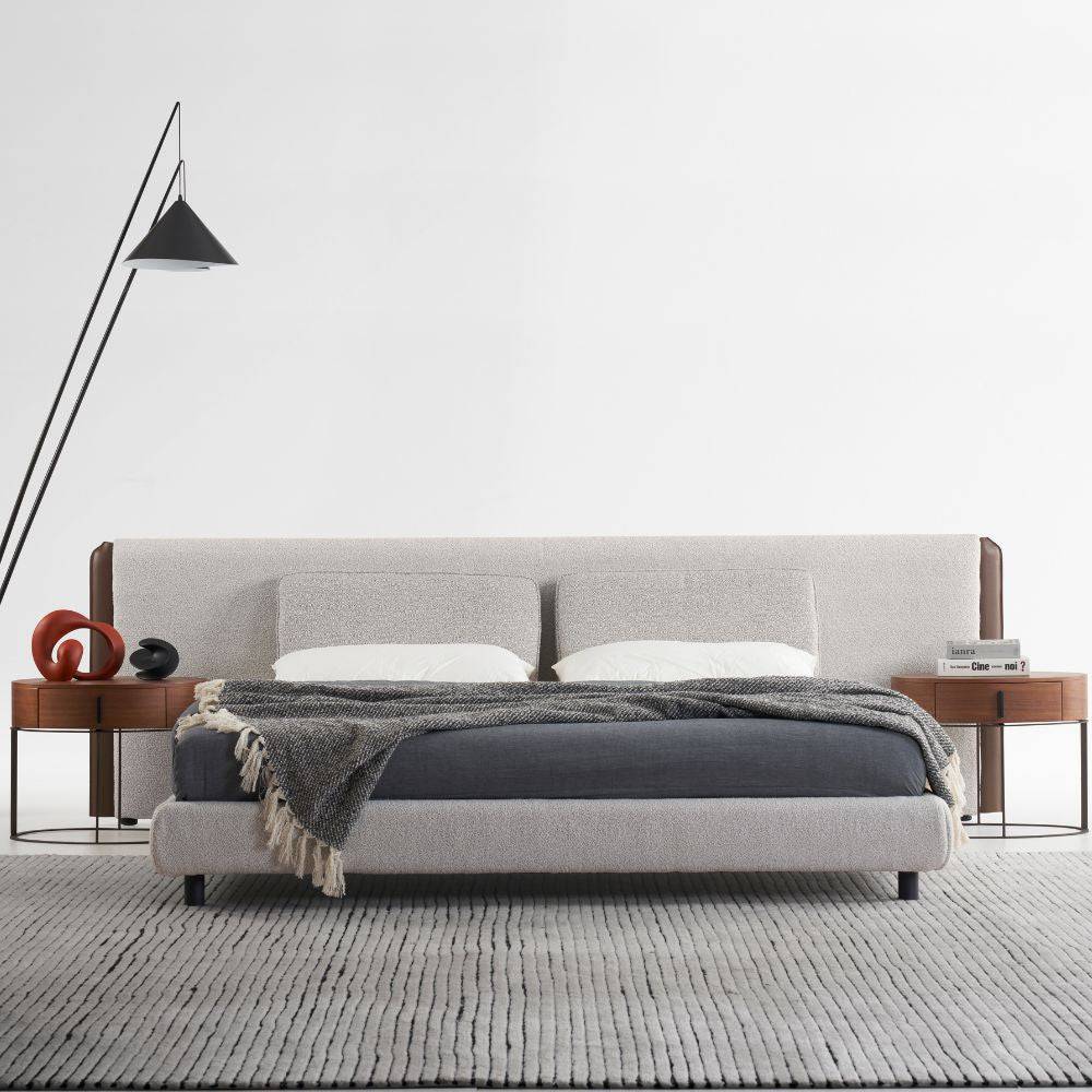Pre-order 65 Days Delivery Gris Modern King Bed B013A -  Bedsteads - ebarza Furniture UAE | Shop Modern Furniture in Abu Dhabi & Dubai - مفروشات ايبازرا في الامارات | تسوق اثاث عصري وديكورات مميزة في دبي وابوظبي