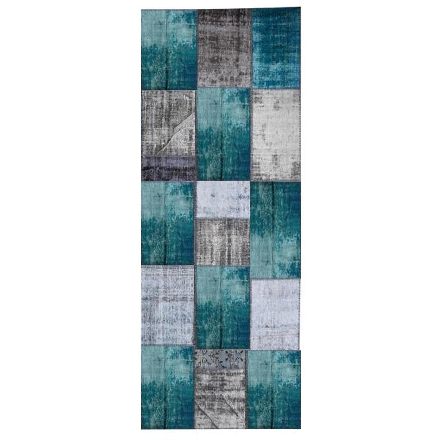 Hali Handmade Patchwork Over Dyed Rug 90X300 Cm  Pw006 -  Rugs - ebarza Furniture UAE | Shop Modern Furniture in Abu Dhabi & Dubai - مفروشات ايبازرا في الامارات | تسوق اثاث عصري وديكورات مميزة في دبي وابوظبي