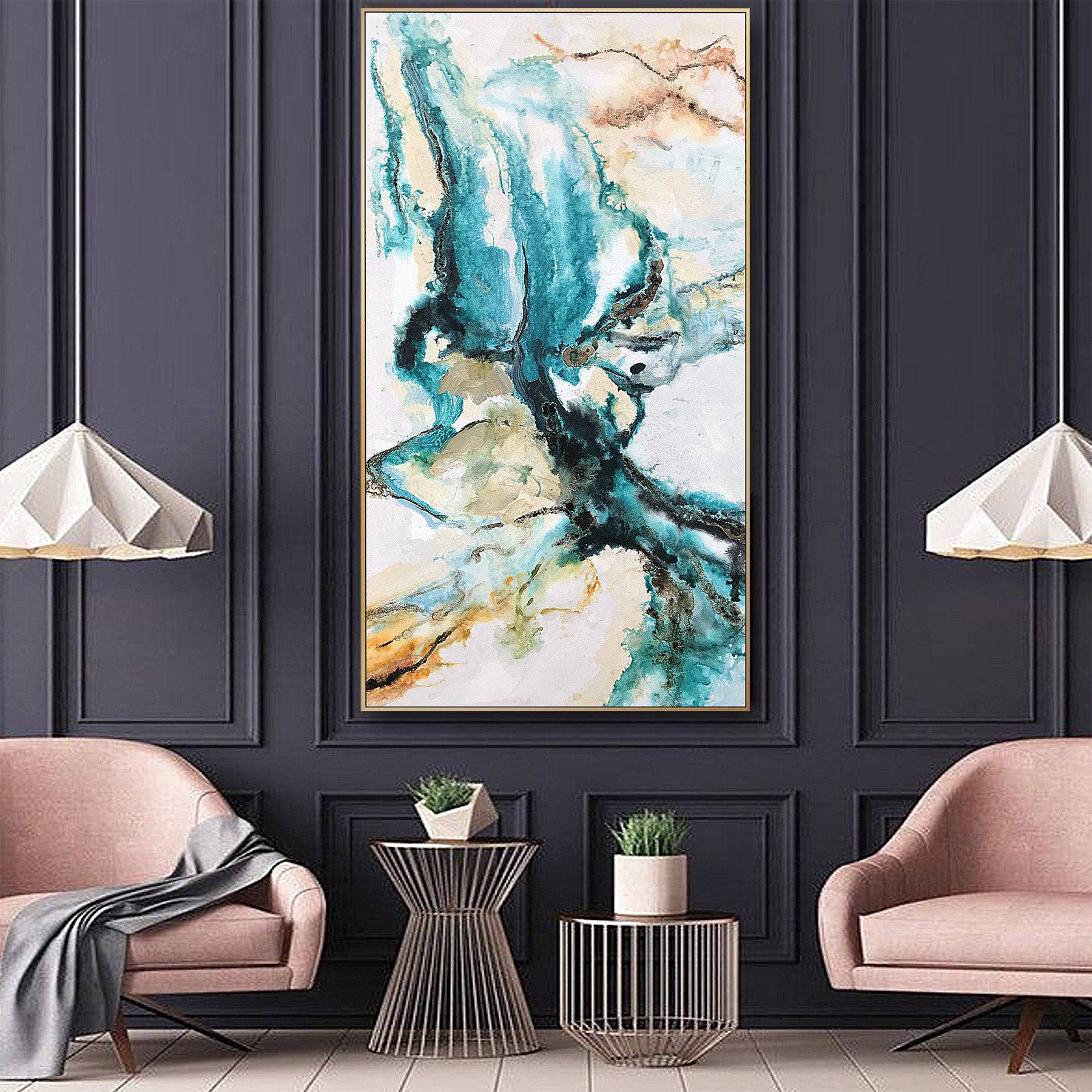 AS IS - Hand Painted Art Painting With 160X80 Cm Frame Soaap0003 -  DISPLAY ITEM - ebarza Furniture UAE | Shop Modern Furniture in Abu Dhabi & Dubai - مفروشات ايبازرا في الامارات | تسوق اثاث عصري وديكورات مميزة في دبي وابوظبي