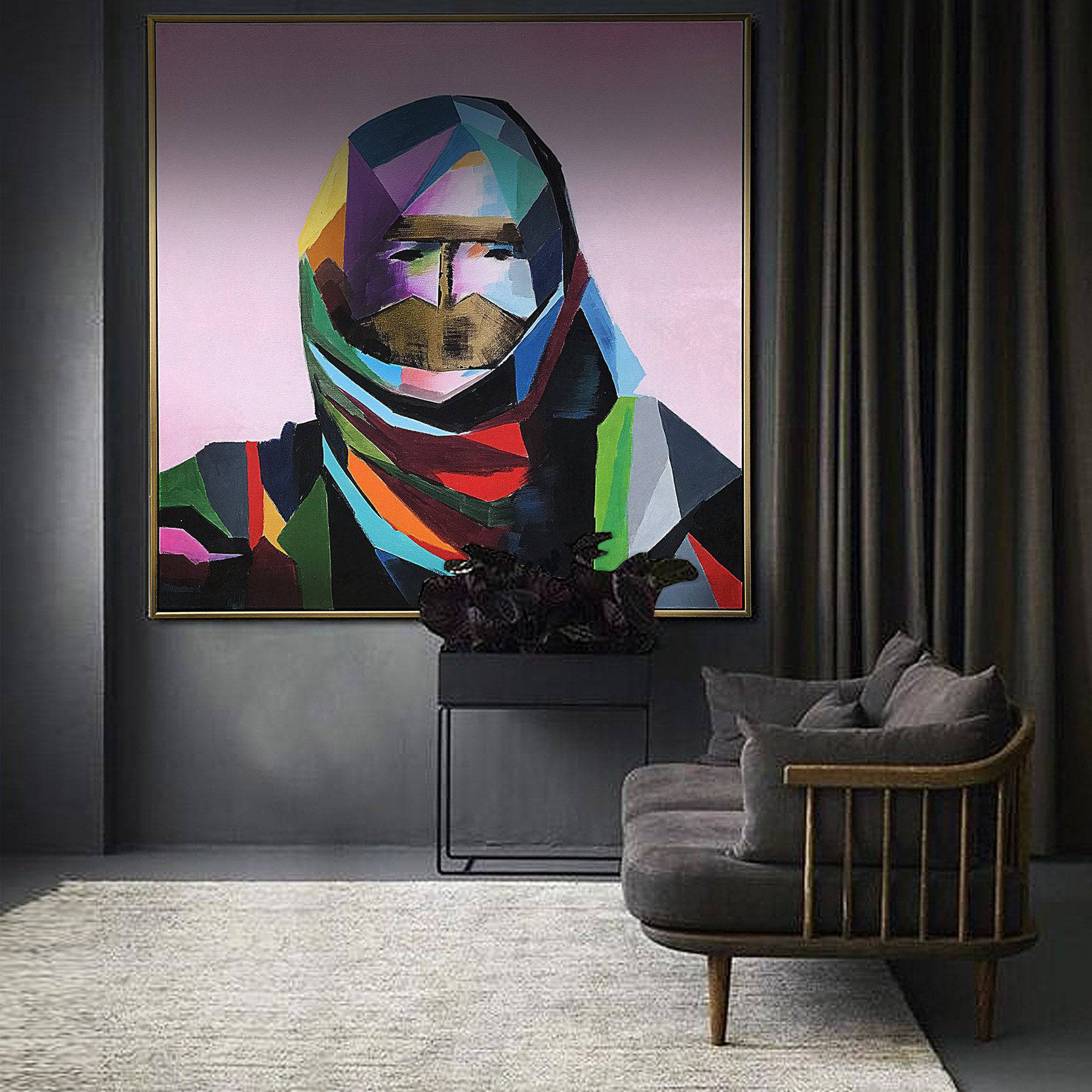 Hand Painted UAE Culture Art Painting With Frame 140X140 Cm Soap055/0065L -  Paintings - ebarza Furniture UAE | Shop Modern Furniture in Abu Dhabi & Dubai - مفروشات ايبازرا في الامارات | تسوق اثاث عصري وديكورات مميزة في دبي وابوظبي