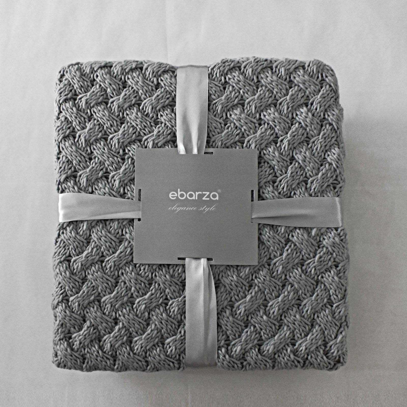 Handmade Chunky Throw Blanket  180401-002-Lightgrey -  Blankets - ebarza Furniture UAE | Shop Modern Furniture in Abu Dhabi & Dubai - مفروشات ايبازرا في الامارات | تسوق اثاث عصري وديكورات مميزة في دبي وابوظبي