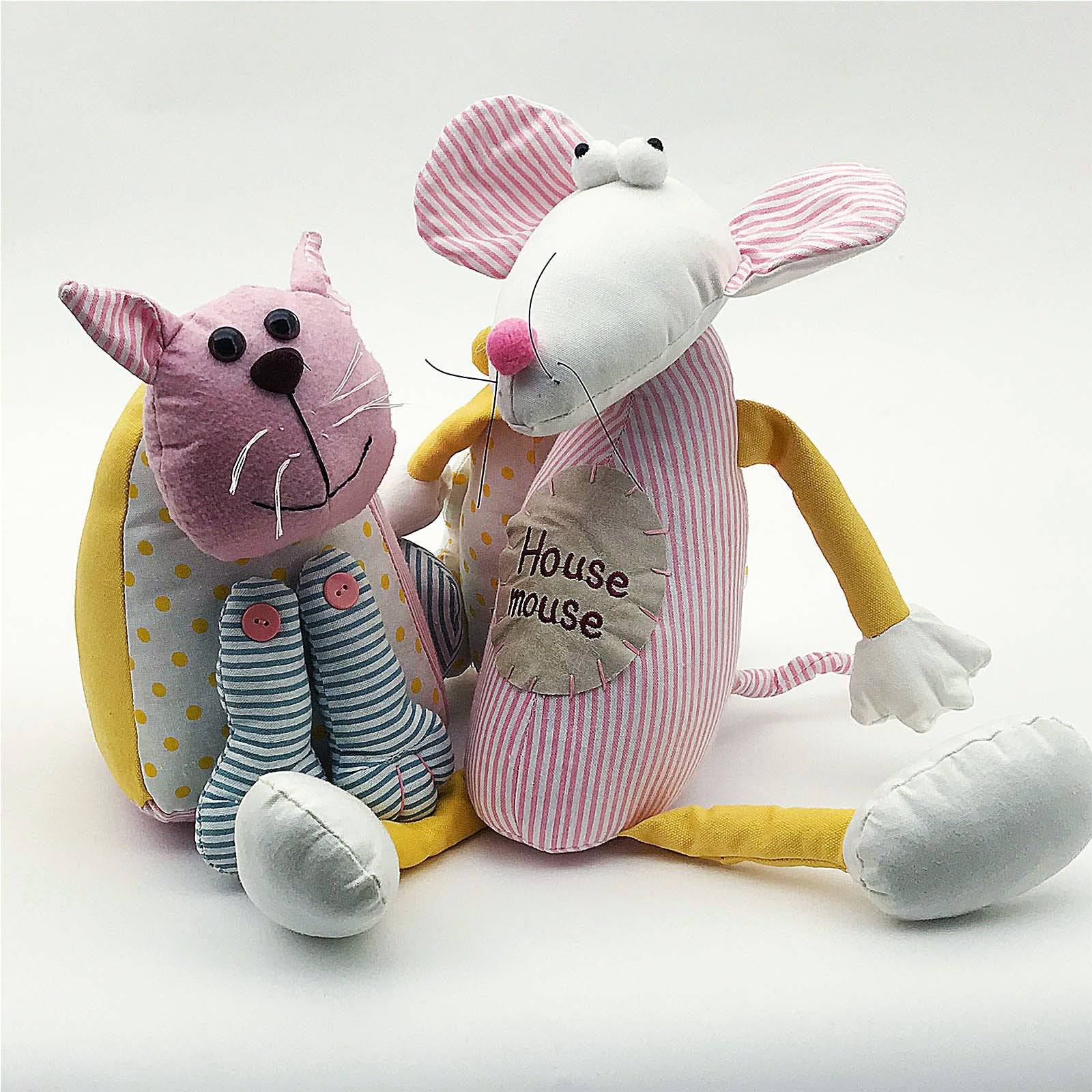 Handmade Cute Cat Animal Decorative Doll/Door Stopper T11217B -  Doll/Door stopper - ebarza Furniture UAE | Shop Modern Furniture in Abu Dhabi & Dubai - مفروشات ايبازرا في الامارات | تسوق اثاث عصري وديكورات مميزة في دبي وابوظبي