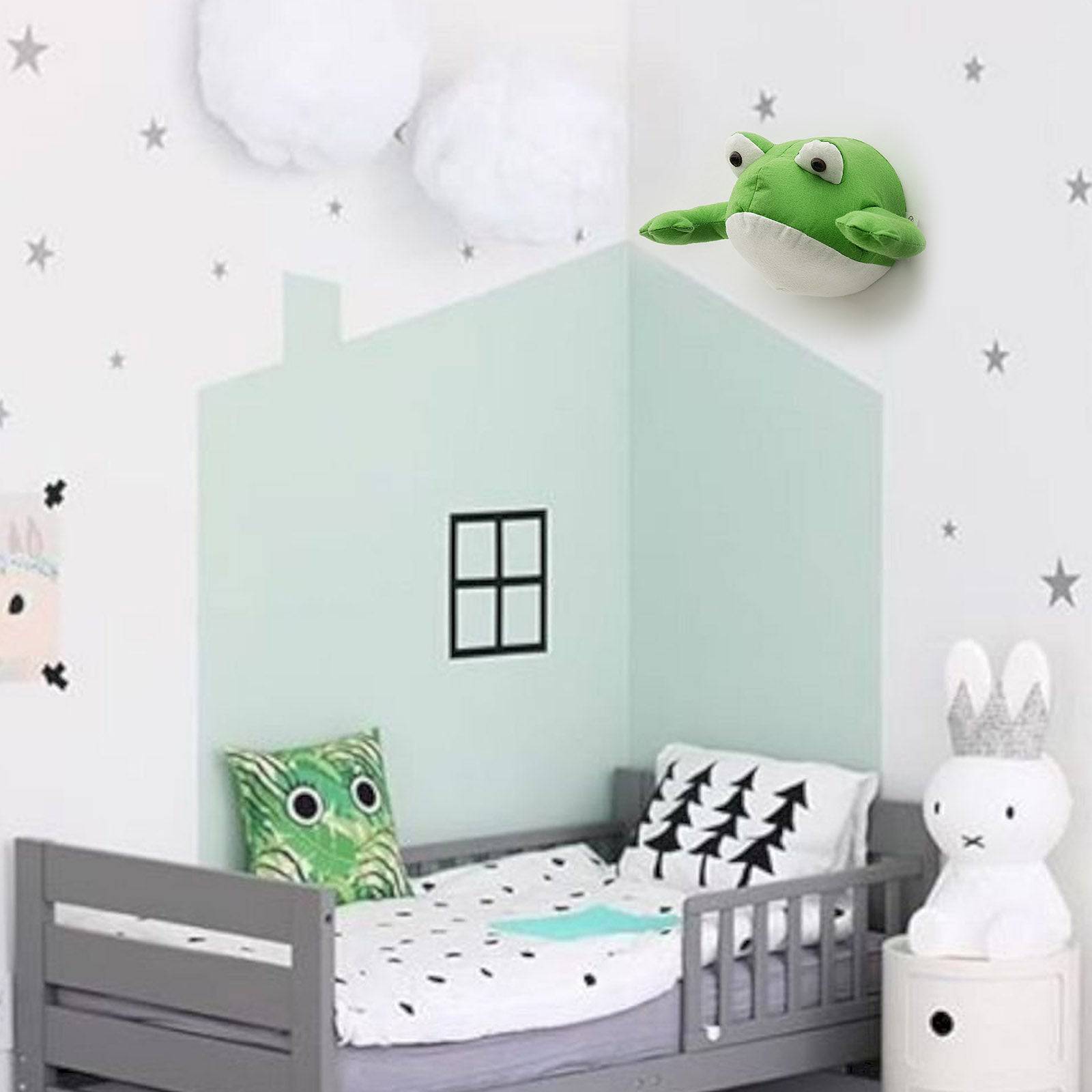 Handmade Cute Frog Wall Decoration  T18116 -  Kids Wall Decor - ebarza Furniture UAE | Shop Modern Furniture in Abu Dhabi & Dubai - مفروشات ايبازرا في الامارات | تسوق اثاث عصري وديكورات مميزة في دبي وابوظبي