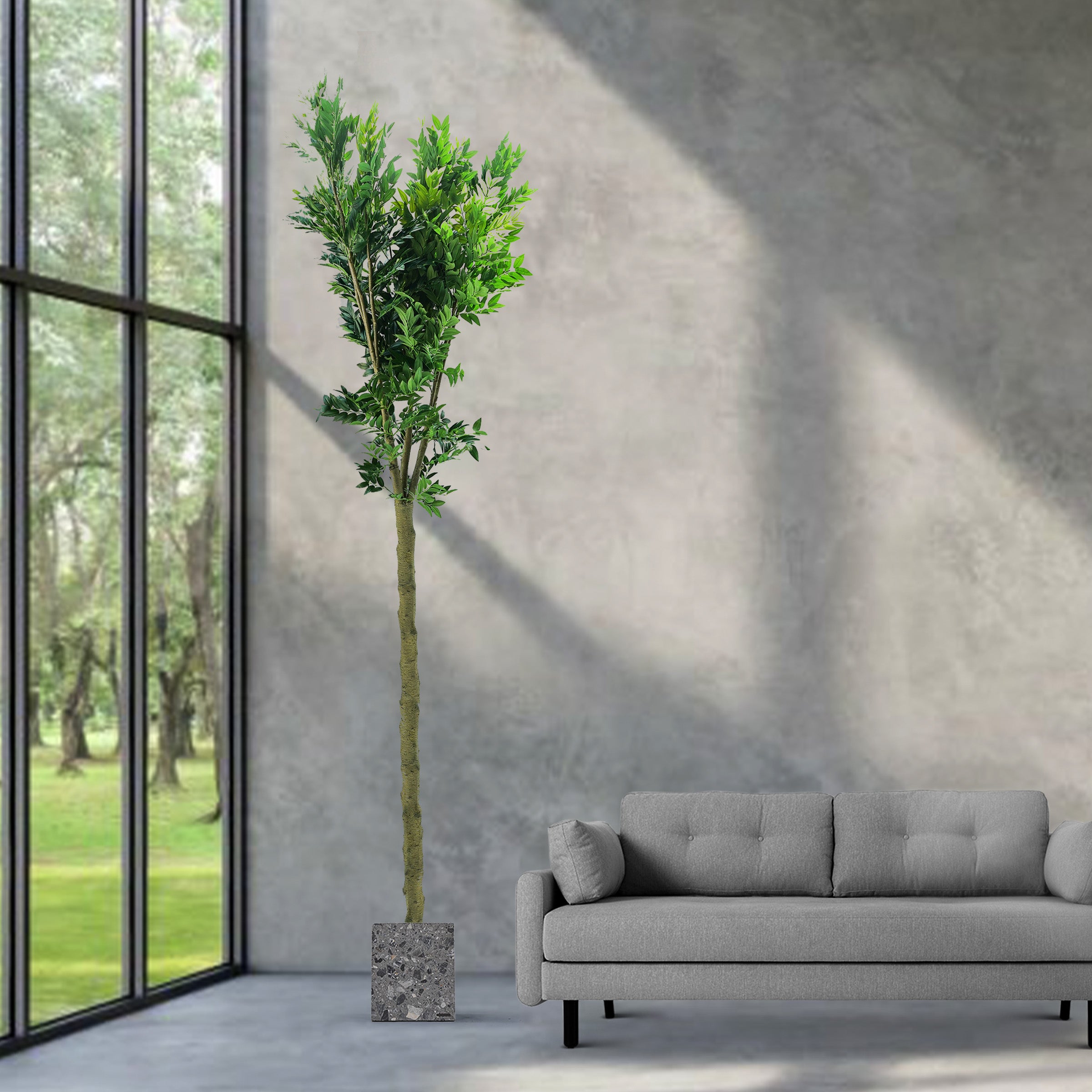 Handmade Decorative Artificial Ficus Tree With Plastic Pot N35120-S095 -  Plants - ebarza Furniture UAE | Shop Modern Furniture in Abu Dhabi & Dubai - مفروشات ايبازرا في الامارات | تسوق اثاث عصري وديكورات مميزة في دبي وابوظبي