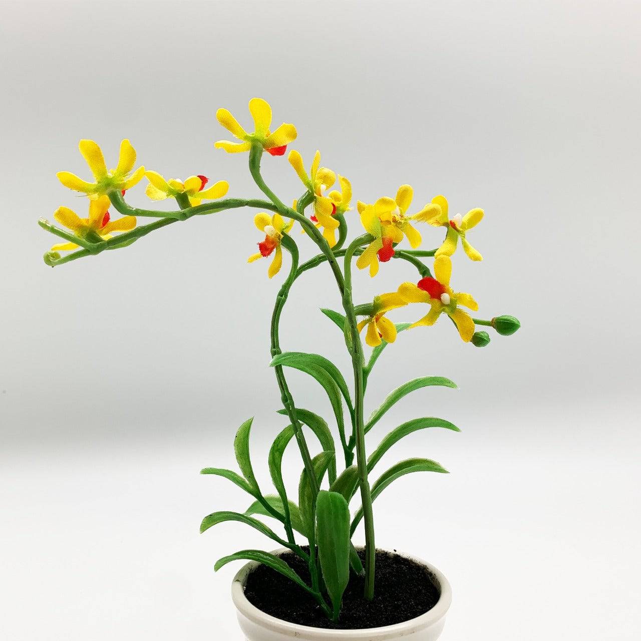 Handmade Decorative Artificial Plant+Planter Pot P00676-Yellow -  Planter Boxes - ebarza Furniture UAE | Shop Modern Furniture in Abu Dhabi & Dubai - مفروشات ايبازرا في الامارات | تسوق اثاث عصري وديكورات مميزة في دبي وابوظبي