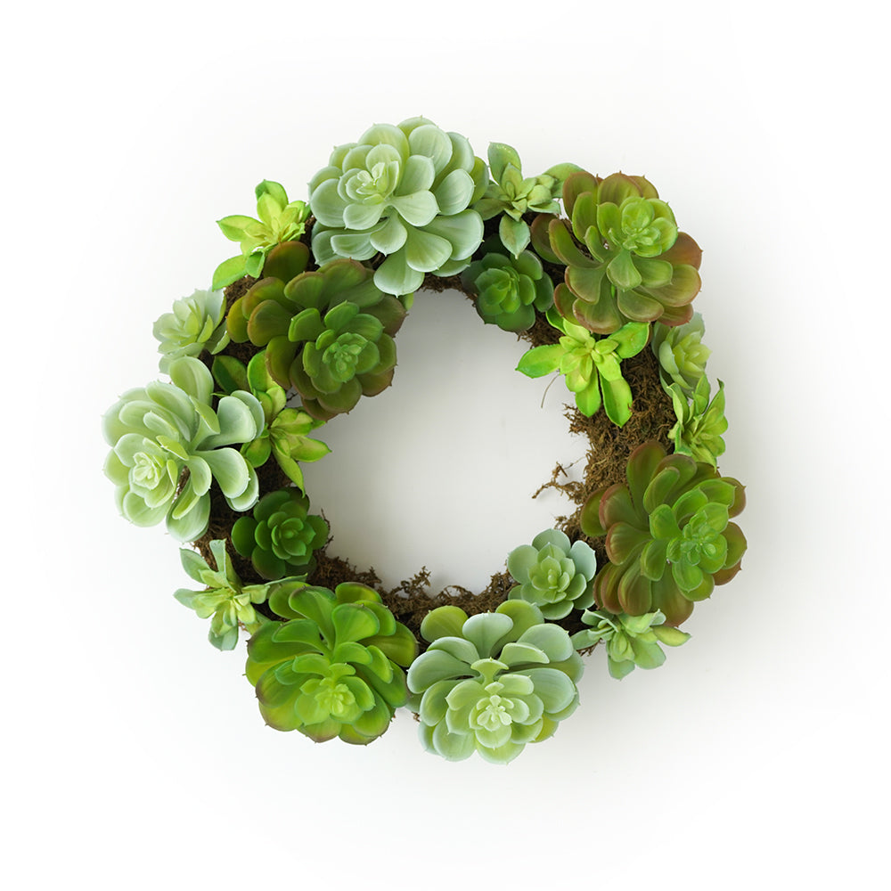 Handmade Decorative Artificial Wreath With Succulent  N36020-XG106 -  Plants - ebarza Furniture UAE | Shop Modern Furniture in Abu Dhabi & Dubai - مفروشات ايبازرا في الامارات | تسوق اثاث عصري وديكورات مميزة في دبي وابوظبي