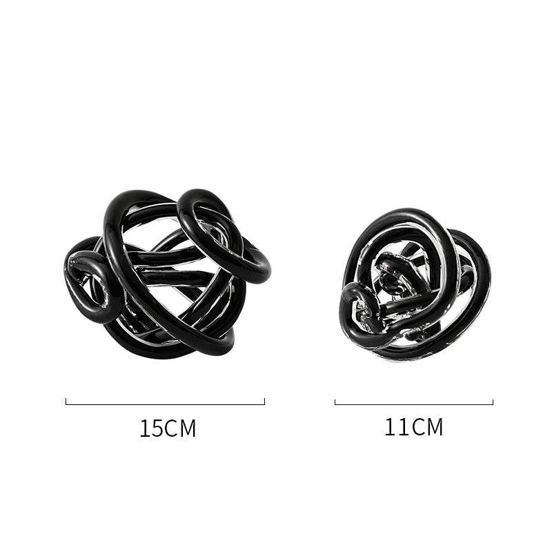 Handmade Glass Ballotin Black Line Small Ball Fb-Zs2123B -  Home Decor Figurines - ebarza Furniture UAE | Shop Modern Furniture in Abu Dhabi & Dubai - مفروشات ايبازرا في الامارات | تسوق اثاث عصري وديكورات مميزة في دبي وابوظبي