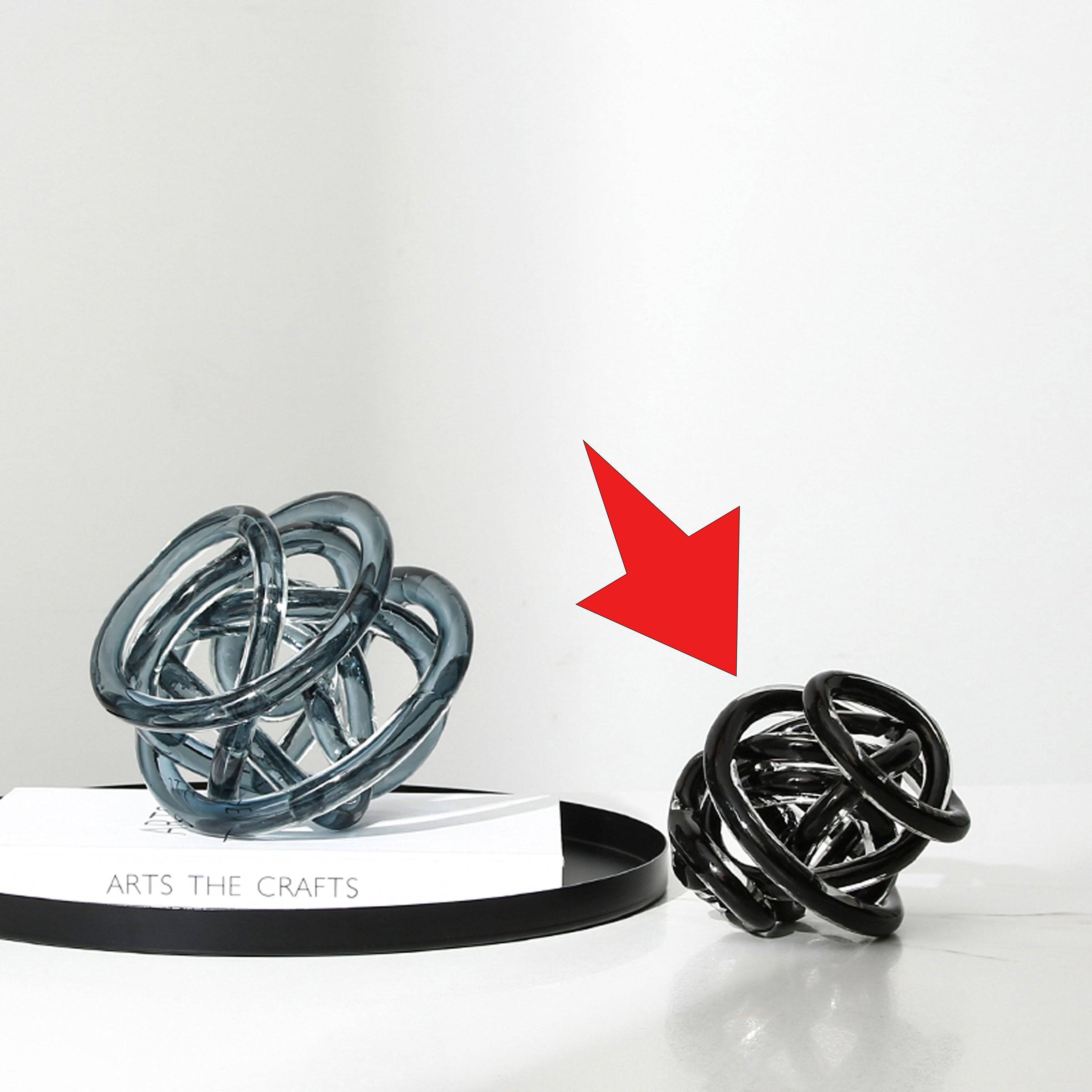 Handmade Glass Ballotin Black Line Small Ball Fb-Zs2123B -  Home Decor Figurines - ebarza Furniture UAE | Shop Modern Furniture in Abu Dhabi & Dubai - مفروشات ايبازرا في الامارات | تسوق اثاث عصري وديكورات مميزة في دبي وابوظبي