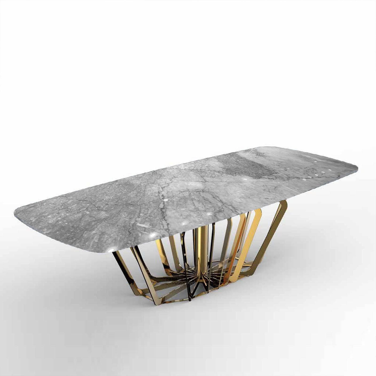 Havana Natural Marble Dining Table 101Dt -  Dining Tables - ebarza Furniture UAE | Shop Modern Furniture in Abu Dhabi & Dubai - مفروشات ايبازرا في الامارات | تسوق اثاث عصري وديكورات مميزة في دبي وابوظبي