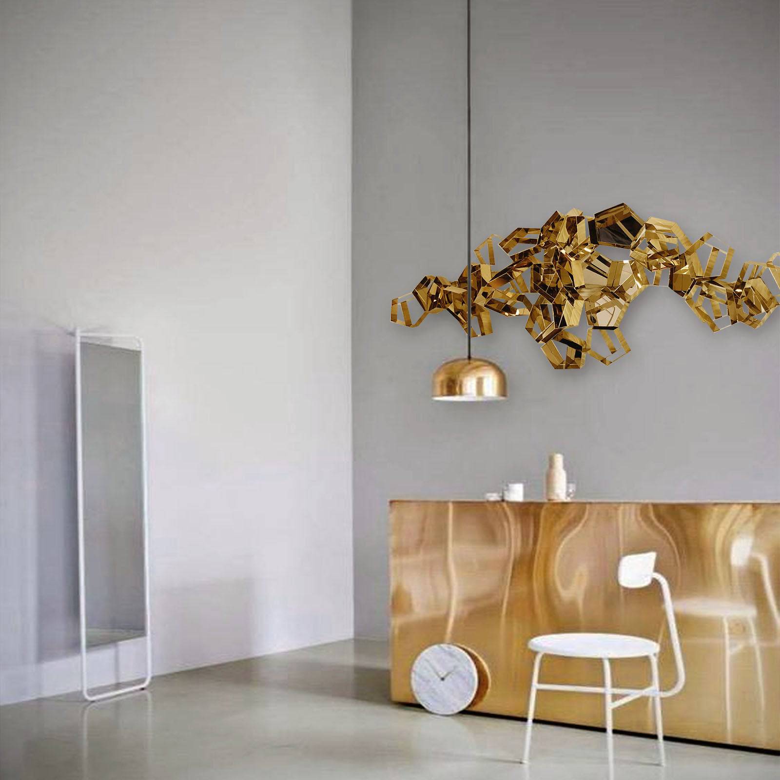 Hexagon Handcrafted Stainless Steel Artwork B0011-BG2020036 / Bo011 -  Artwork - ebarza Furniture UAE | Shop Modern Furniture in Abu Dhabi & Dubai - مفروشات ايبازرا في الامارات | تسوق اثاث عصري وديكورات مميزة في دبي وابوظبي