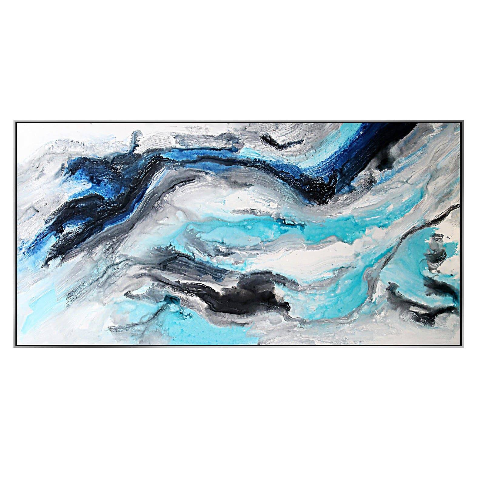 AS IS - Iced Flame Hand Painted Art Painting With Frame 160X80 Cm Soap0107 -  DISPLAY ITEM - ebarza Furniture UAE | Shop Modern Furniture in Abu Dhabi & Dubai - مفروشات ايبازرا في الامارات | تسوق اثاث عصري وديكورات مميزة في دبي وابوظبي