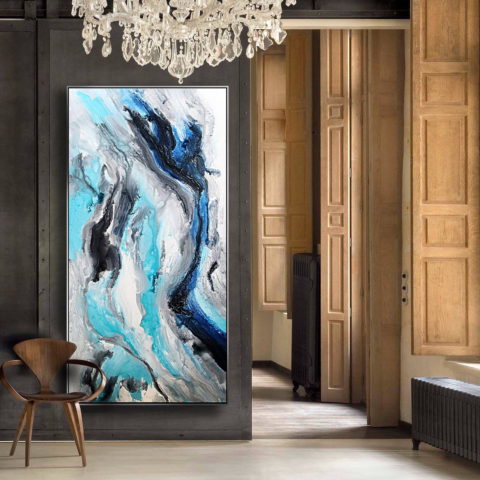 AS IS - Iced Flame Hand Painted Art Painting With Frame 160X80 Cm Soap0107 -  DISPLAY ITEM - ebarza Furniture UAE | Shop Modern Furniture in Abu Dhabi & Dubai - مفروشات ايبازرا في الامارات | تسوق اثاث عصري وديكورات مميزة في دبي وابوظبي