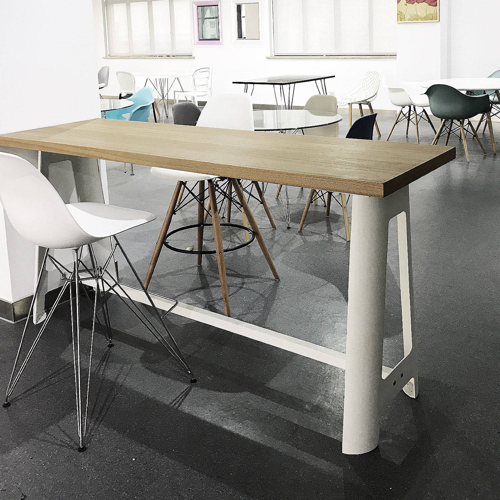 Industrial Long Bar Table Gt-304-Wn -  Bar Tables - ebarza Furniture UAE | Shop Modern Furniture in Abu Dhabi & Dubai - مفروشات ايبازرا في الامارات | تسوق اثاث عصري وديكورات مميزة في دبي وابوظبي