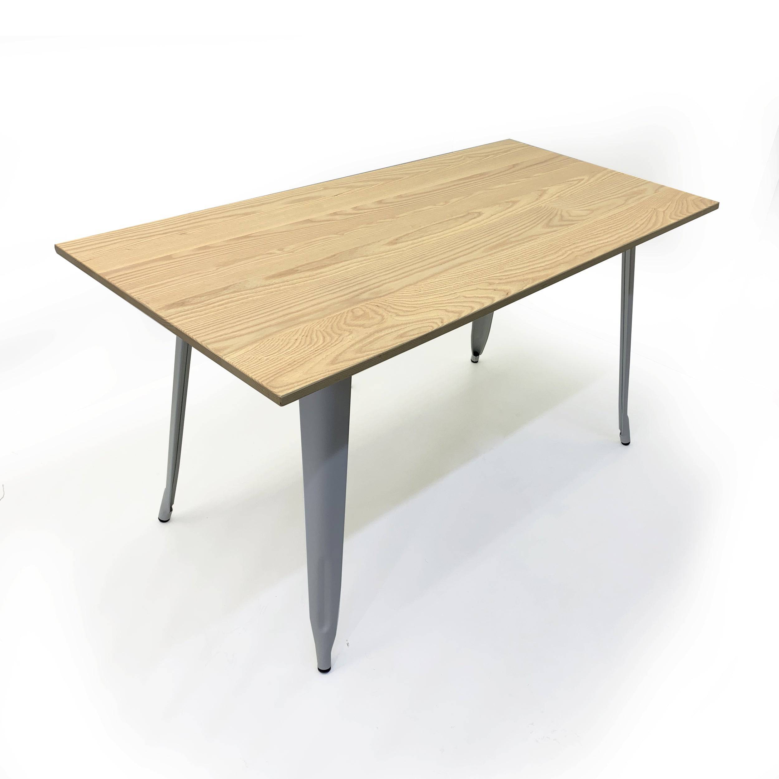 Industrial Table With Solid Wood Top 140 Cm Bptt02B+N Gt-413 -  Dining Tables - ebarza Furniture UAE | Shop Modern Furniture in Abu Dhabi & Dubai - مفروشات ايبازرا في الامارات | تسوق اثاث عصري وديكورات مميزة في دبي وابوظبي