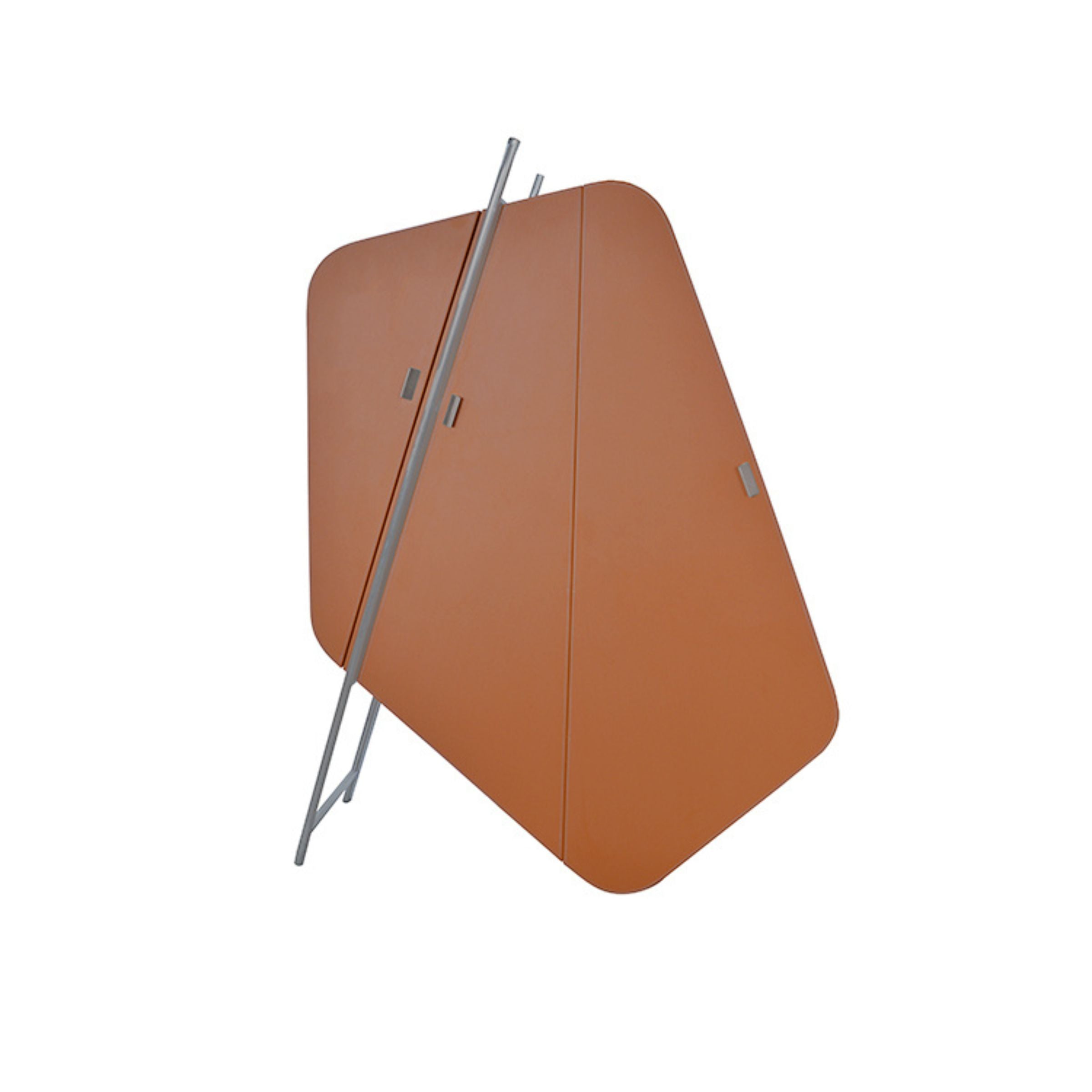 Irragular Shape Highboard / Sideboard Unit Mycroft Orange Saddle Leather and Stainless Steel MLL-T45 -  Cabinets - ebarza Furniture UAE | Shop Modern Furniture in Abu Dhabi & Dubai - مفروشات ايبازرا في الامارات | تسوق اثاث عصري وديكورات مميزة في دبي وابوظبي