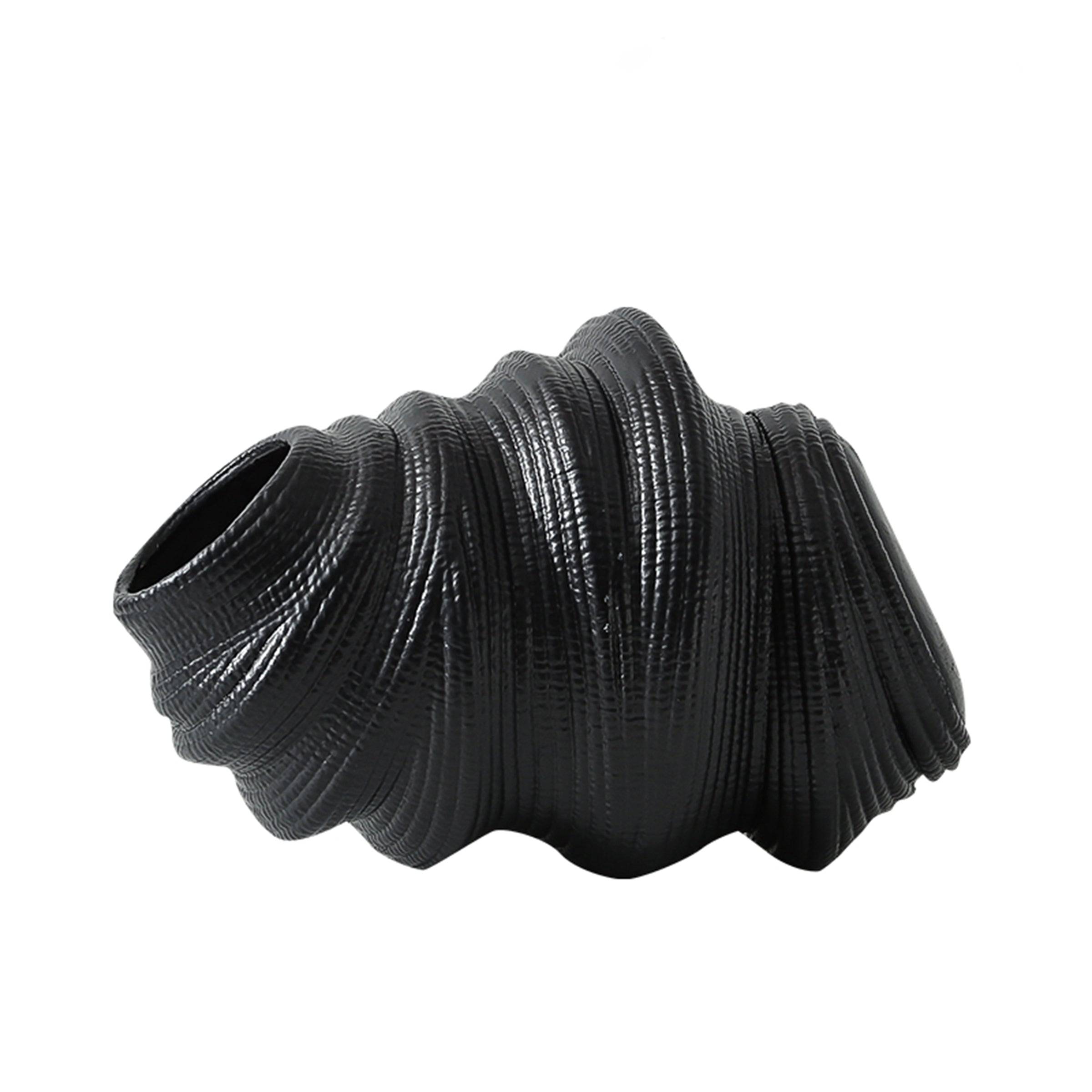 Irregular Vase Black Fc-Sz2170A -  Vases - ebarza Furniture UAE | Shop Modern Furniture in Abu Dhabi & Dubai - مفروشات ايبازرا في الامارات | تسوق اثاث عصري وديكورات مميزة في دبي وابوظبي