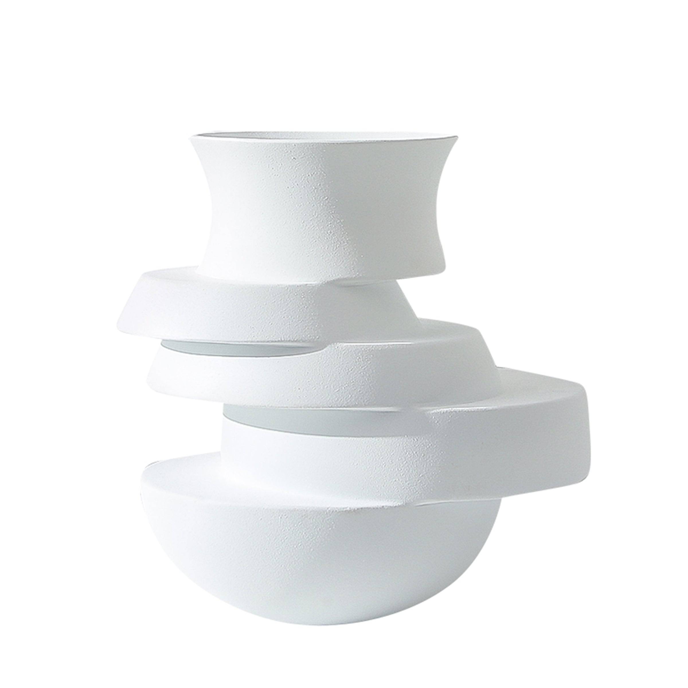 Irregular Vase White B Fc-Sz2168A -  Vases - ebarza Furniture UAE | Shop Modern Furniture in Abu Dhabi & Dubai - مفروشات ايبازرا في الامارات | تسوق اثاث عصري وديكورات مميزة في دبي وابوظبي