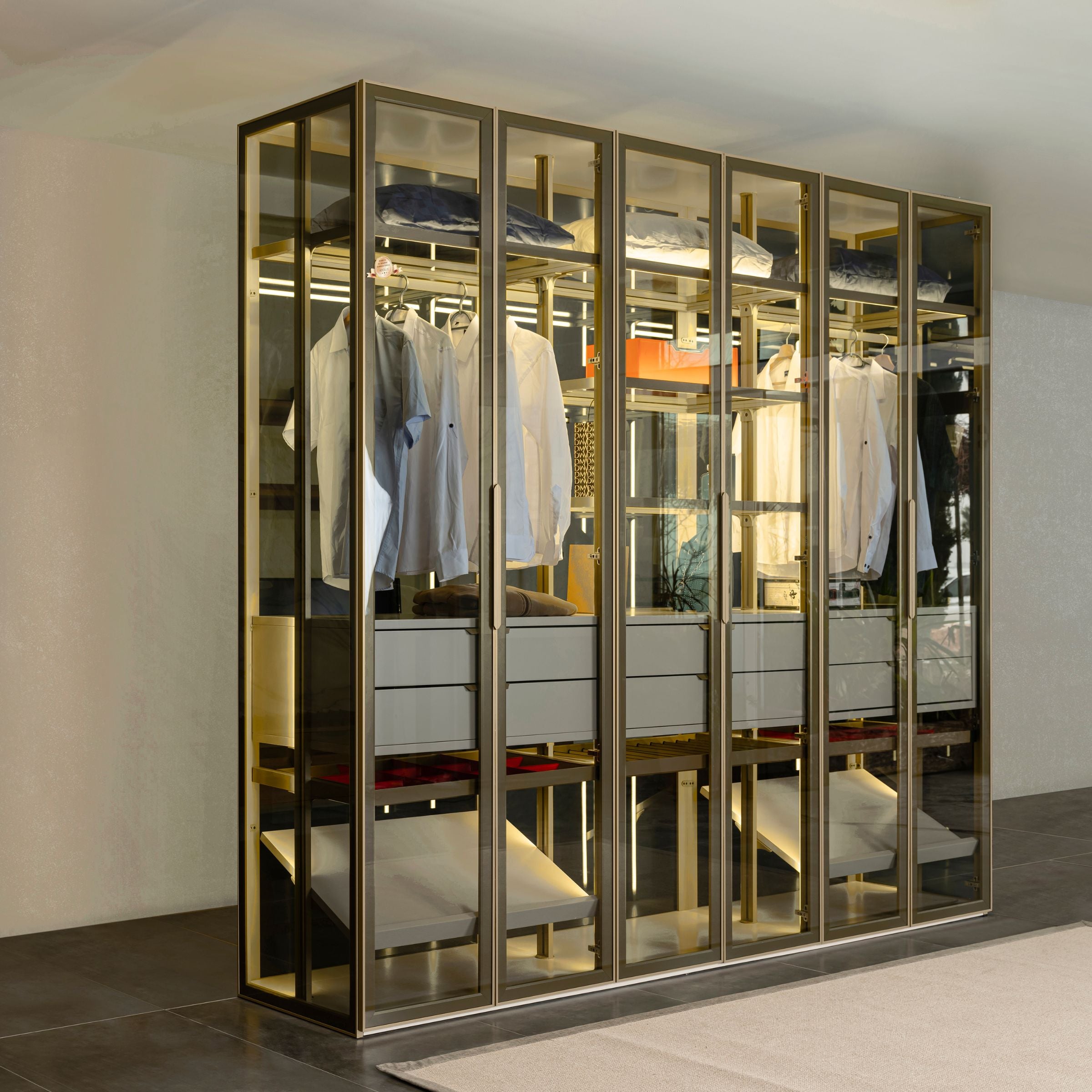 Kapadokya Glass Wardrobe AKYL-KD230 -  Cabinets - ebarza Furniture UAE | Shop Modern Furniture in Abu Dhabi & Dubai - مفروشات ايبازرا في الامارات | تسوق اثاث عصري وديكورات مميزة في دبي وابوظبي