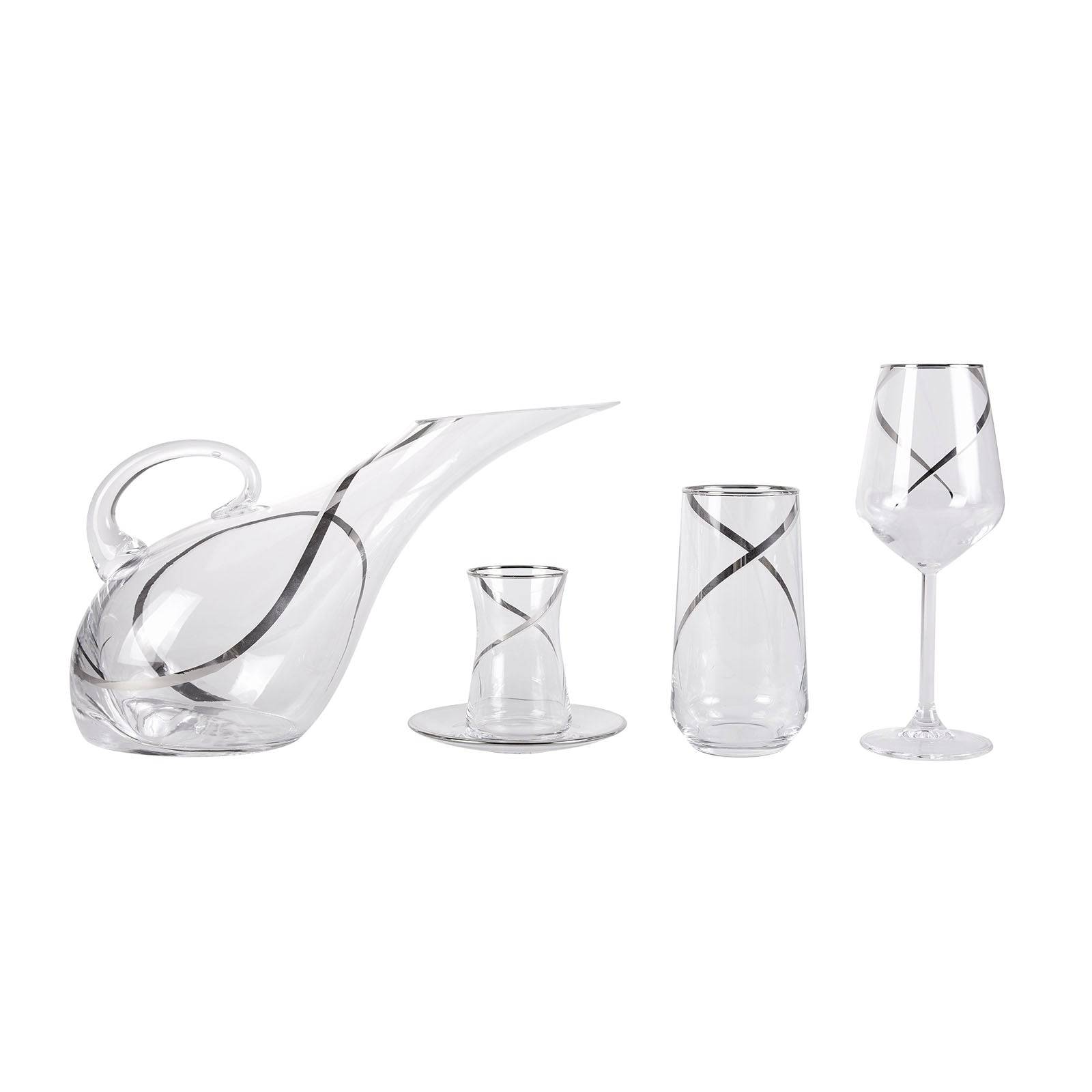 Karaca 49 Piece Glass Set Platino 153.01.01.4277 -  Drinkware - ebarza Furniture UAE | Shop Modern Furniture in Abu Dhabi & Dubai - مفروشات ايبازرا في الامارات | تسوق اثاث عصري وديكورات مميزة في دبي وابوظبي