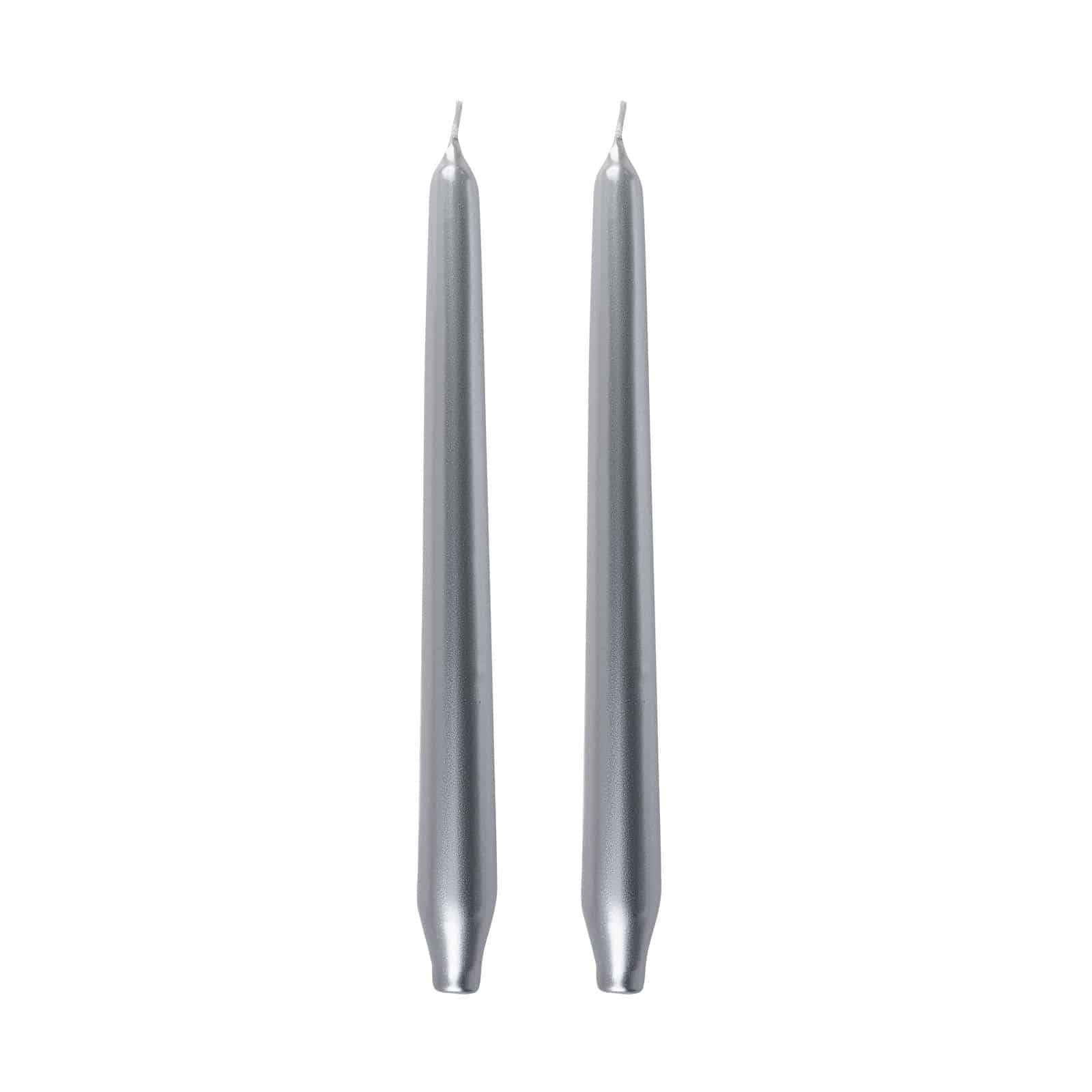 Karaca Andy 2 Pcs 24 Cm Silver Candlestick Candle 153.20.01.0397 -  Candles - ebarza Furniture UAE | Shop Modern Furniture in Abu Dhabi & Dubai - مفروشات ايبازرا في الامارات | تسوق اثاث عصري وديكورات مميزة في دبي وابوظبي