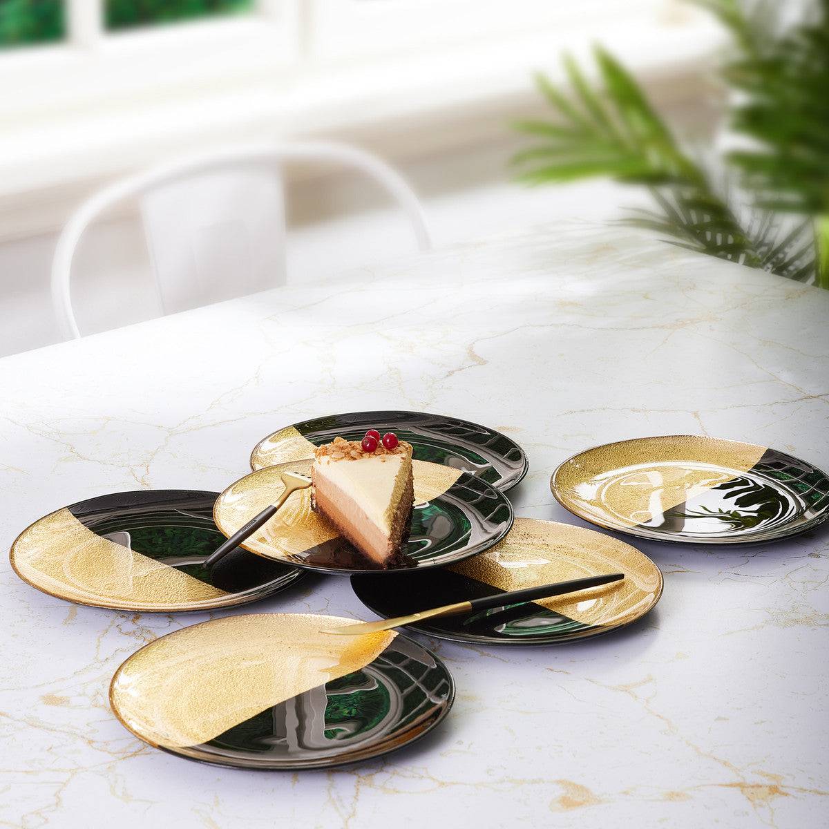 Karaca Black Gold 6 Piece Cake Set 153.03.06.5144 -  Cake Sets - ebarza Furniture UAE | Shop Modern Furniture in Abu Dhabi & Dubai - مفروشات ايبازرا في الامارات | تسوق اثاث عصري وديكورات مميزة في دبي وابوظبي