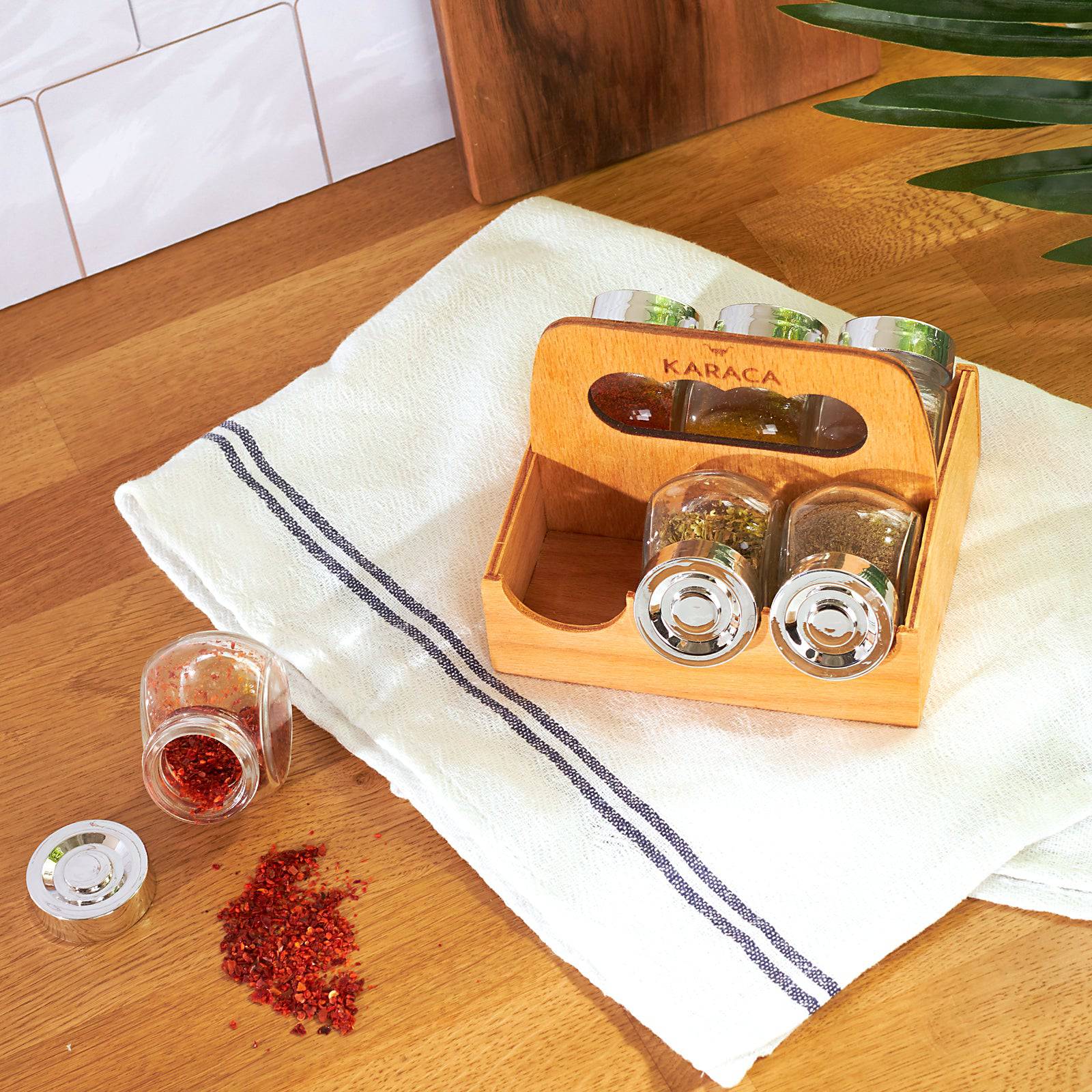 Karaca Casa 7 Piece Spice Rack / Spice Set 153.03.06.1530 -  Spice Sets - ebarza Furniture UAE | Shop Modern Furniture in Abu Dhabi & Dubai - مفروشات ايبازرا في الامارات | تسوق اثاث عصري وديكورات مميزة في دبي وابوظبي