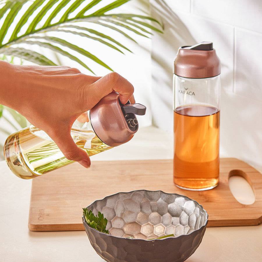 Karaca Dimple Rosegold Oil Vinegar 153.03.06.1679 -  Spice Sets - ebarza Furniture UAE | Shop Modern Furniture in Abu Dhabi & Dubai - مفروشات ايبازرا في الامارات | تسوق اثاث عصري وديكورات مميزة في دبي وابوظبي