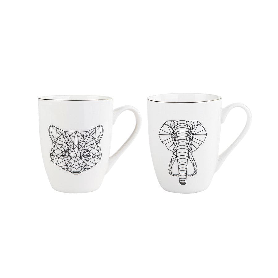 Karaca Draft Cat Mug set of 2 153.03.06.1758 -  Mugs - ebarza Furniture UAE | Shop Modern Furniture in Abu Dhabi & Dubai - مفروشات ايبازرا في الامارات | تسوق اثاث عصري وديكورات مميزة في دبي وابوظبي