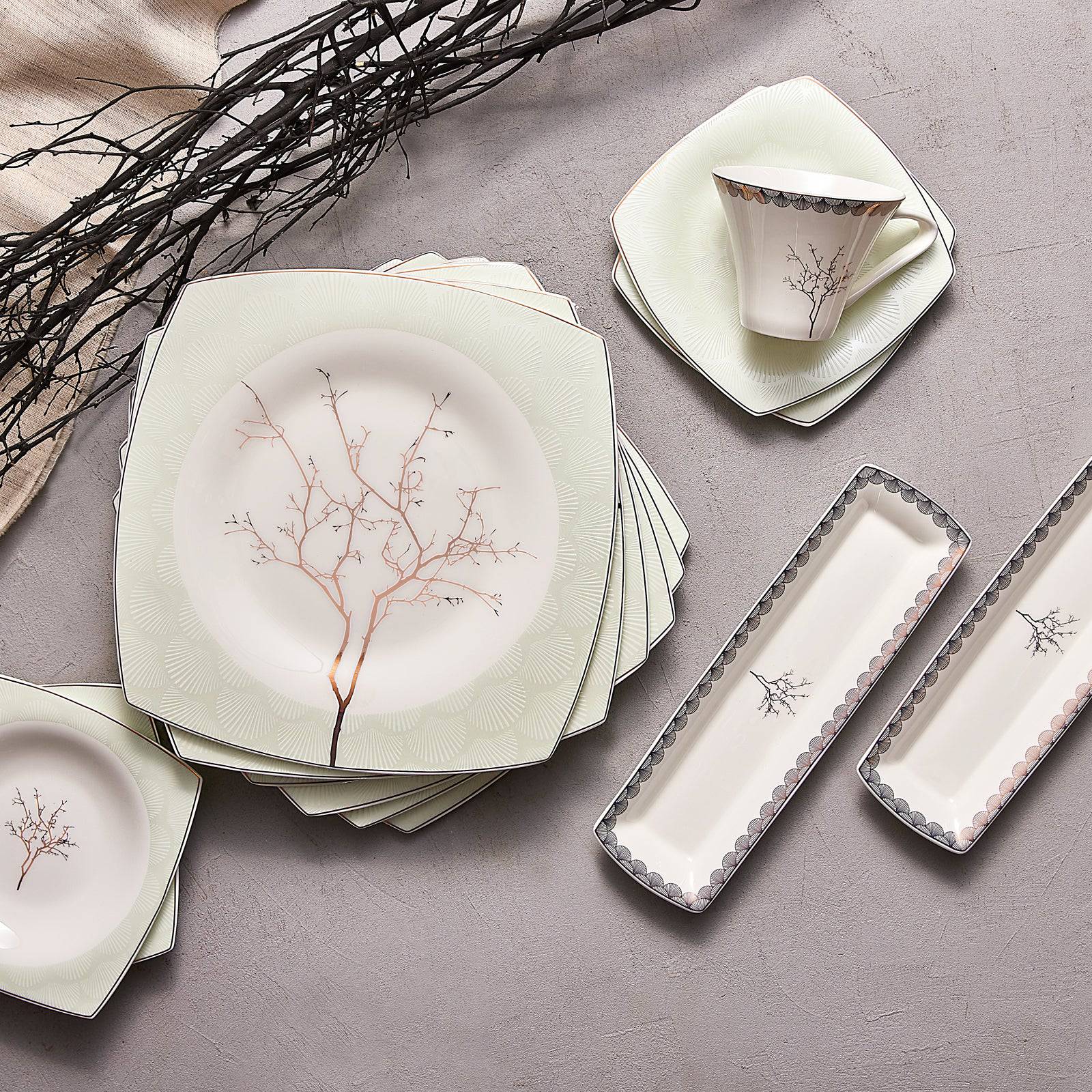 Karaca Fine Pearl Banyan 26 Pieces 6 Person Breakfast Set Square 153.03.08.0647 -  Dinnerware Sets - ebarza Furniture UAE | Shop Modern Furniture in Abu Dhabi & Dubai - مفروشات ايبازرا في الامارات | تسوق اثاث عصري وديكورات مميزة في دبي وابوظبي