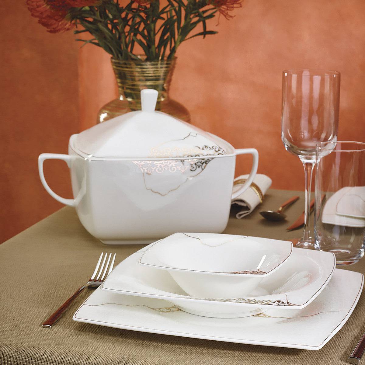 Karaca Fine Pearl Era 62 Pieces Dinnerware Set For 12 Persons 153.03.08.1114 -  Dinnerware Sets - ebarza Furniture UAE | Shop Modern Furniture in Abu Dhabi & Dubai - مفروشات ايبازرا في الامارات | تسوق اثاث عصري وديكورات مميزة في دبي وابوظبي