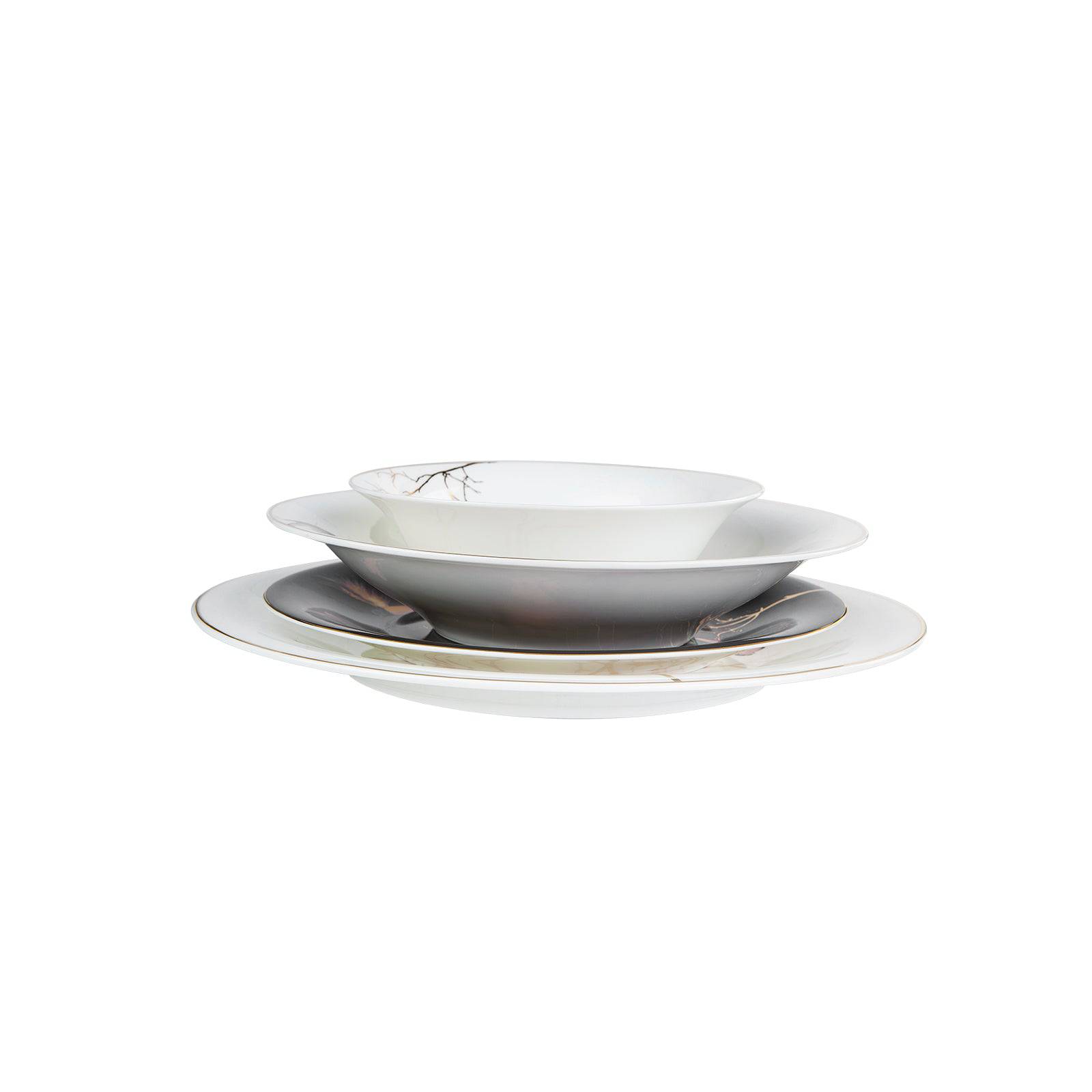 Karaca Fine Pearl Grace Black 58 Pieces Pearl Dinnerware Set For 12 Persons 153.03.08.0610 -  Dinnerware Sets - ebarza Furniture UAE | Shop Modern Furniture in Abu Dhabi & Dubai - مفروشات ايبازرا في الامارات | تسوق اثاث عصري وديكورات مميزة في دبي وابوظبي