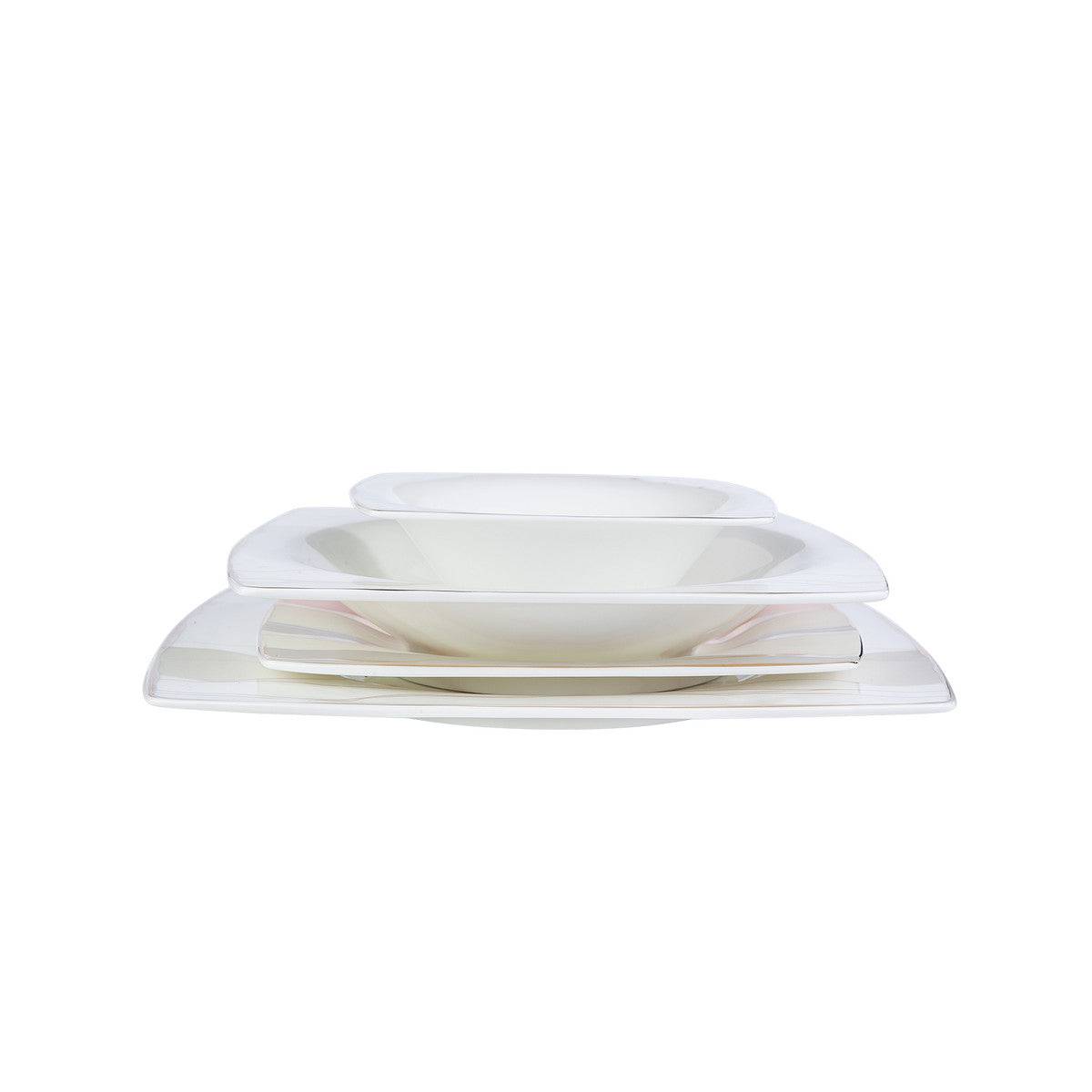 Karaca Fine Pearl Ocaso 62 Pieces Square Pearl Dinnerware Set For 12 People 153.03.08.0295 -  Dinnerware Sets - ebarza Furniture UAE | Shop Modern Furniture in Abu Dhabi & Dubai - مفروشات ايبازرا في الامارات | تسوق اثاث عصري وديكورات مميزة في دبي وابوظبي