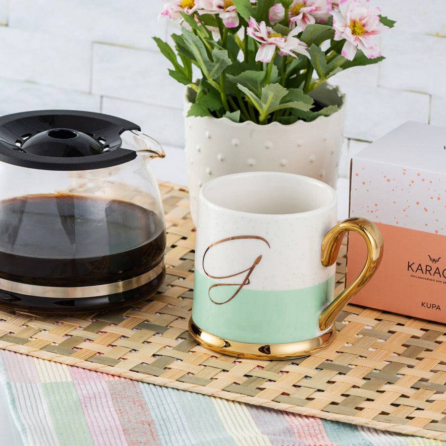 Karaca G Letter Mug 153.03.06.1614 -  Mugs - ebarza Furniture UAE | Shop Modern Furniture in Abu Dhabi & Dubai - مفروشات ايبازرا في الامارات | تسوق اثاث عصري وديكورات مميزة في دبي وابوظبي