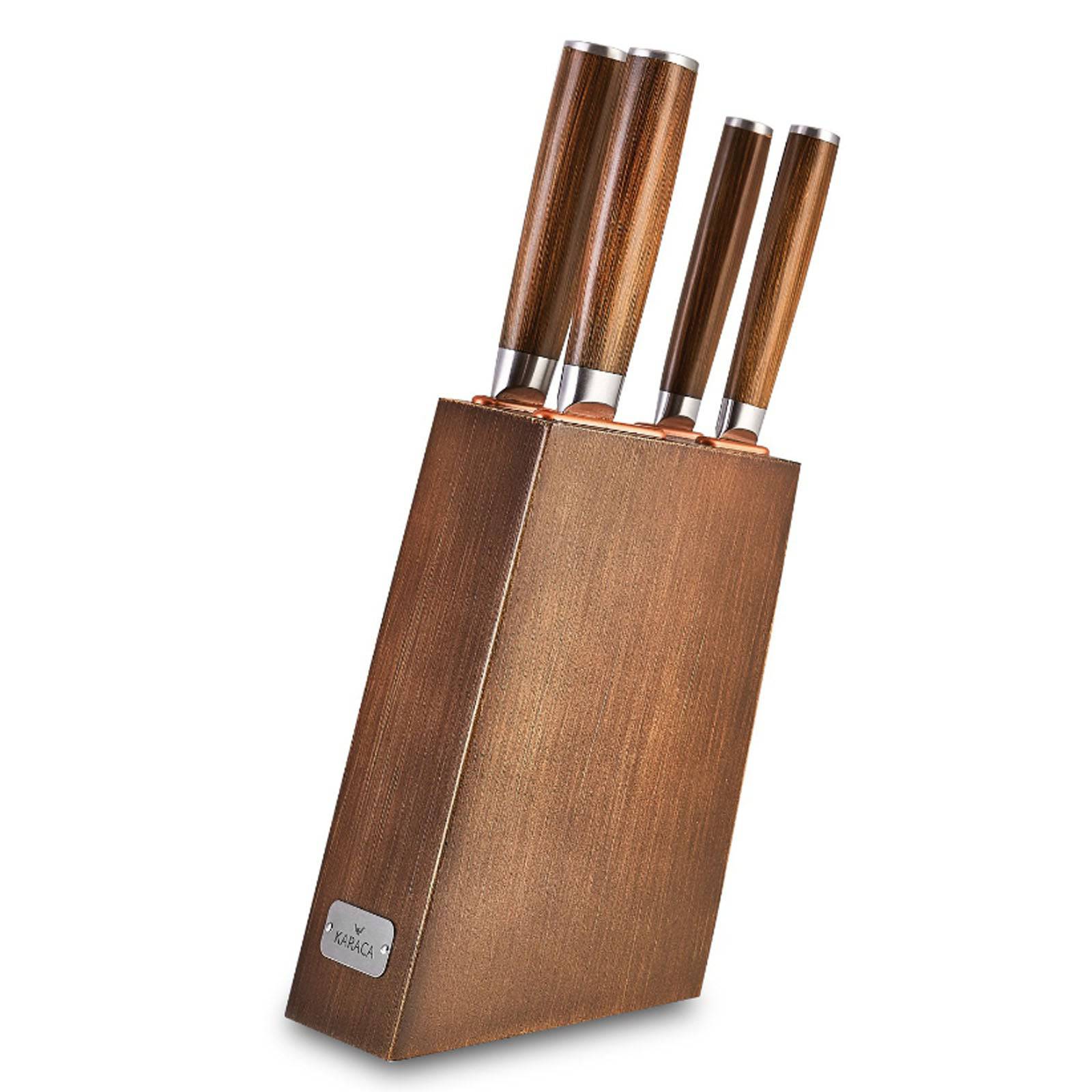 Karaca Hardwood 5 Piece Knife Set  153.03.06.1301 -  Kitchen Knives - ebarza Furniture UAE | Shop Modern Furniture in Abu Dhabi & Dubai - مفروشات ايبازرا في الامارات | تسوق اثاث عصري وديكورات مميزة في دبي وابوظبي