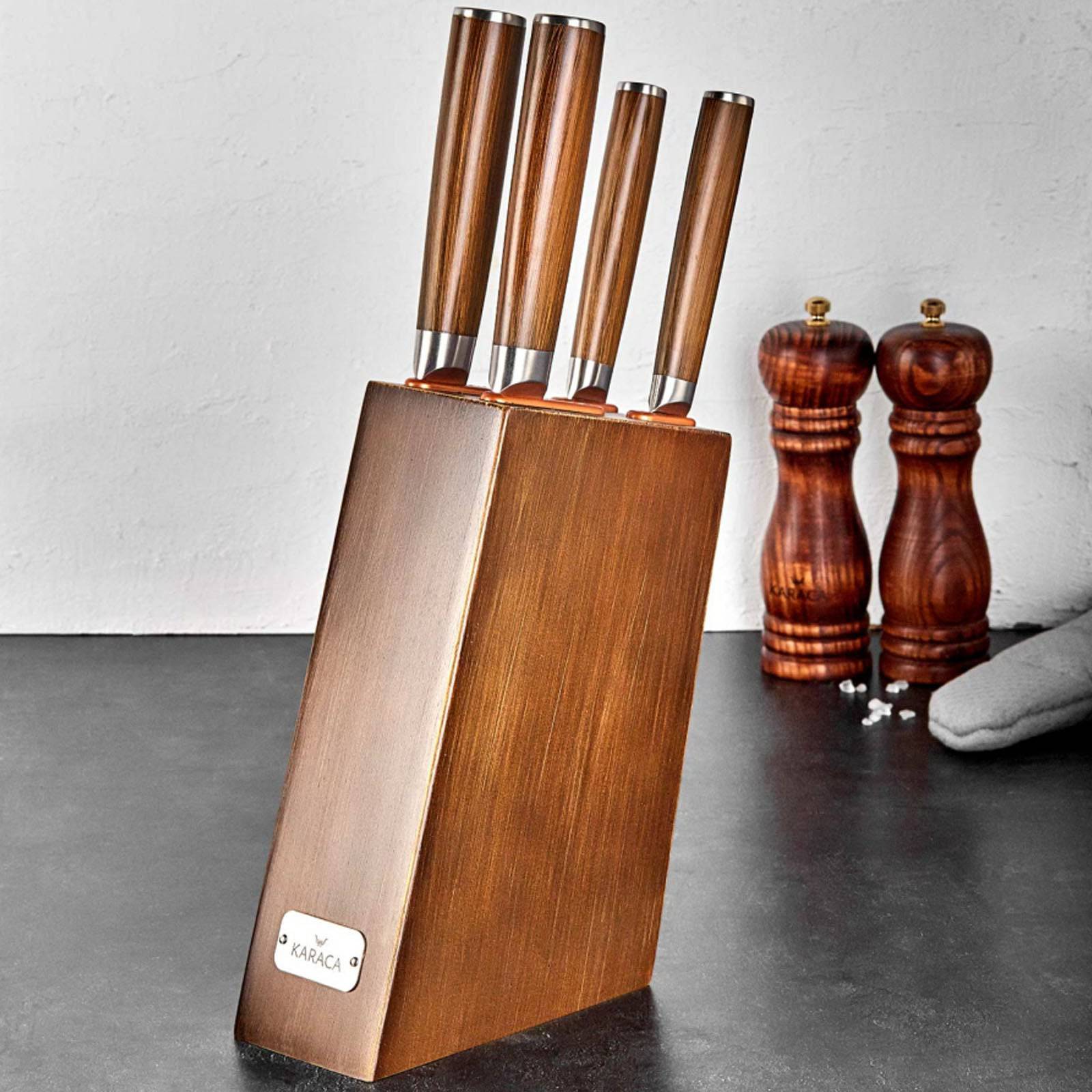 Karaca Hardwood 5 Piece Knife Set  153.03.06.1301 -  Kitchen Knives - ebarza Furniture UAE | Shop Modern Furniture in Abu Dhabi & Dubai - مفروشات ايبازرا في الامارات | تسوق اثاث عصري وديكورات مميزة في دبي وابوظبي