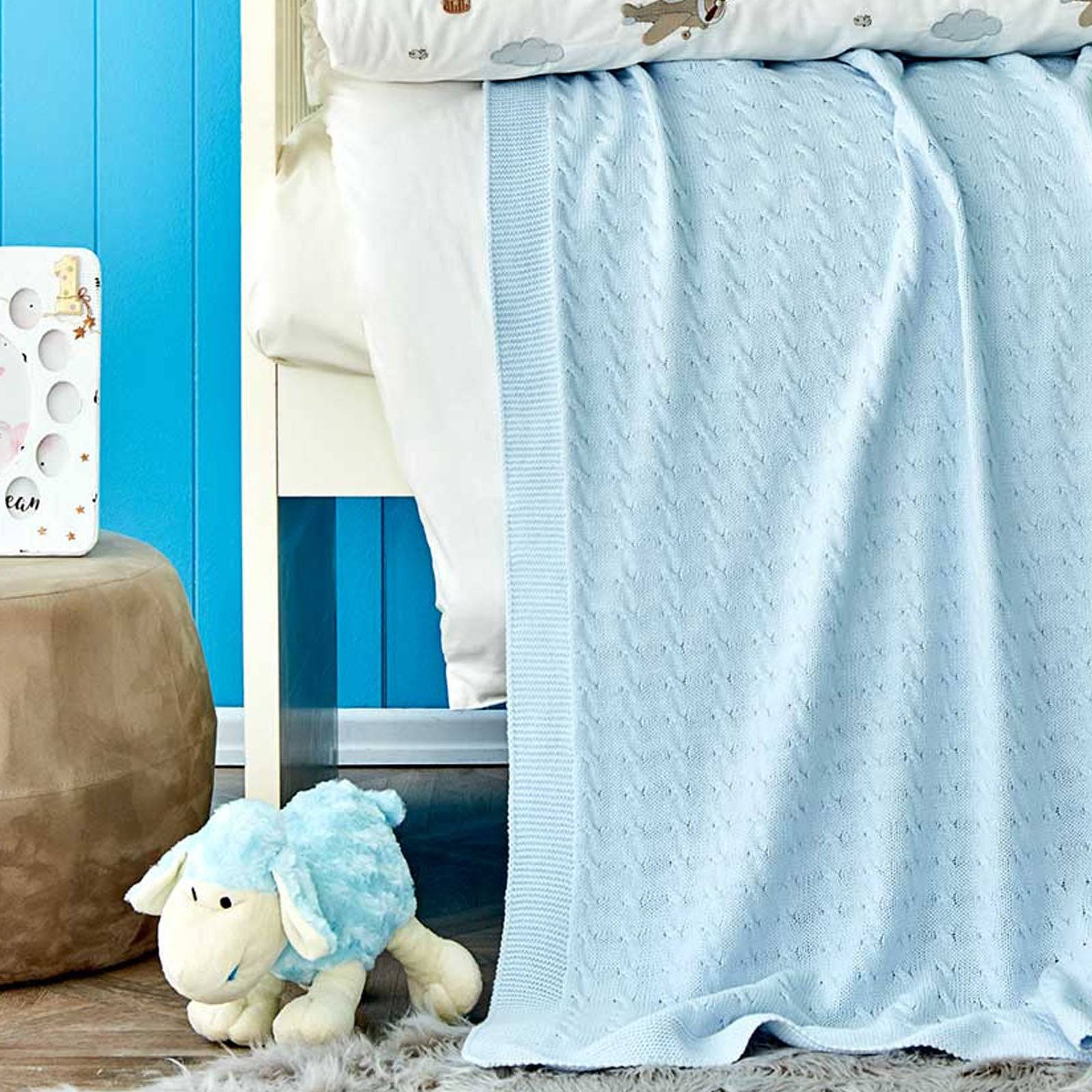 Karaca Home Aero Bear Blue Embroidered Private Baby Set 200.16.01.0268 -  Bedding - ebarza Furniture UAE | Shop Modern Furniture in Abu Dhabi & Dubai - مفروشات ايبازرا في الامارات | تسوق اثاث عصري وديكورات مميزة في دبي وابوظبي