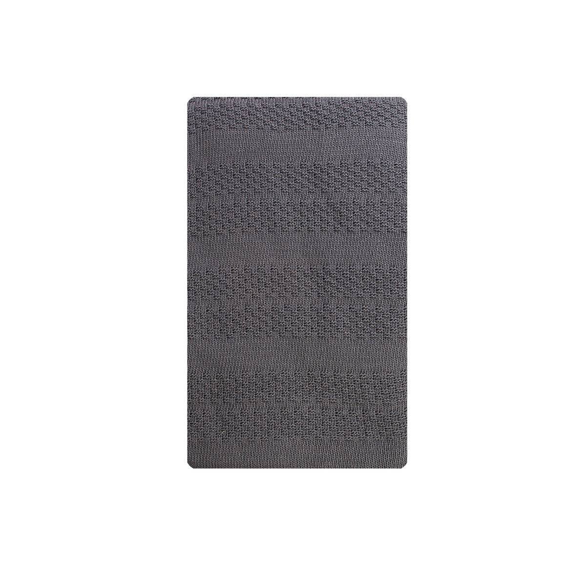 Karaca Home Charm Bold Anthracite Double Knit Blanket[ Antrasit Battaniye] 200.17.01.0269 -  Blankets - ebarza Furniture UAE | Shop Modern Furniture in Abu Dhabi & Dubai - مفروشات ايبازرا في الامارات | تسوق اثاث عصري وديكورات مميزة في دبي وابوظبي