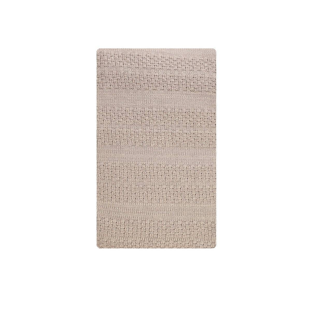 Karaca Home Charm Bold Beige Double Knit Blanket[ Bej Battaniye] 200.17.01.0272 -  Blankets - ebarza Furniture UAE | Shop Modern Furniture in Abu Dhabi & Dubai - مفروشات ايبازرا في الامارات | تسوق اثاث عصري وديكورات مميزة في دبي وابوظبي